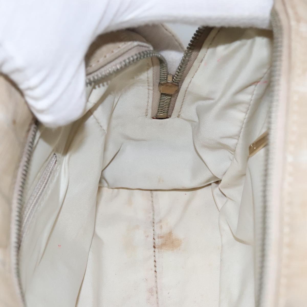 CHANEL New Travel line Hand Bag Nylon Beige CC Auth ti2693