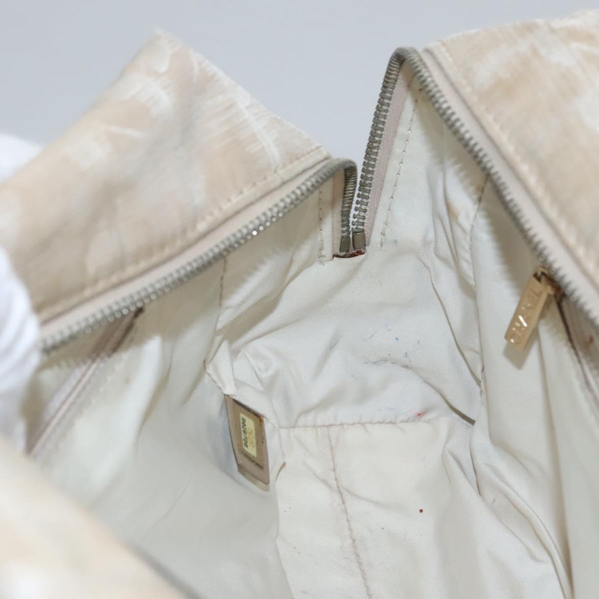 CHANEL New Travel line Hand Bag Nylon Beige CC Auth ti2693