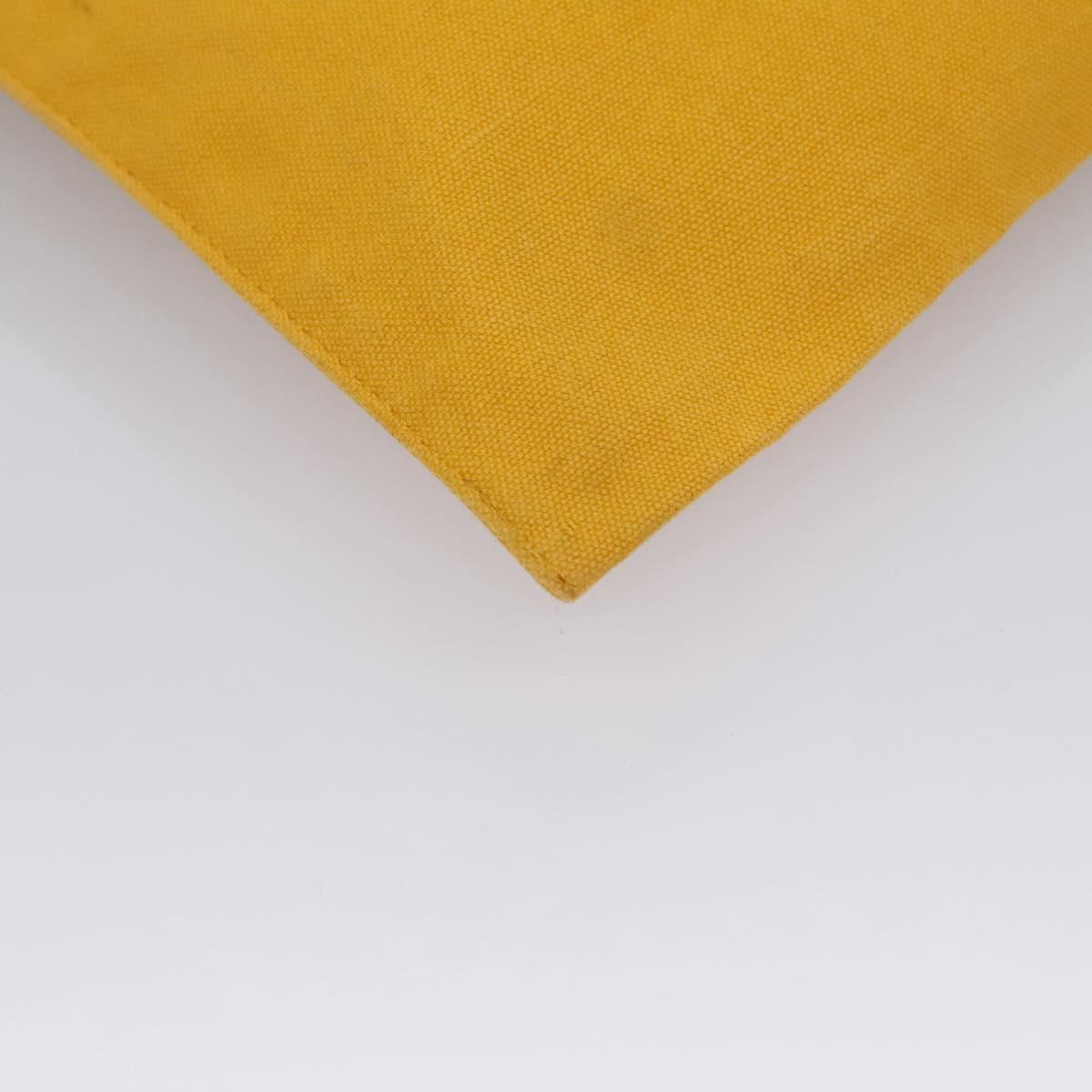 HERMES Clutch Bag Canvas Yellow Auth ti2709