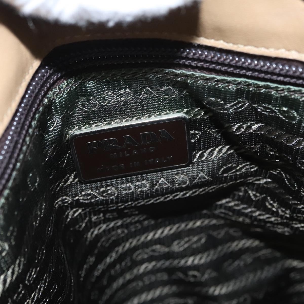 PRADA Tote Bag Nylon Beige Auth ti2720