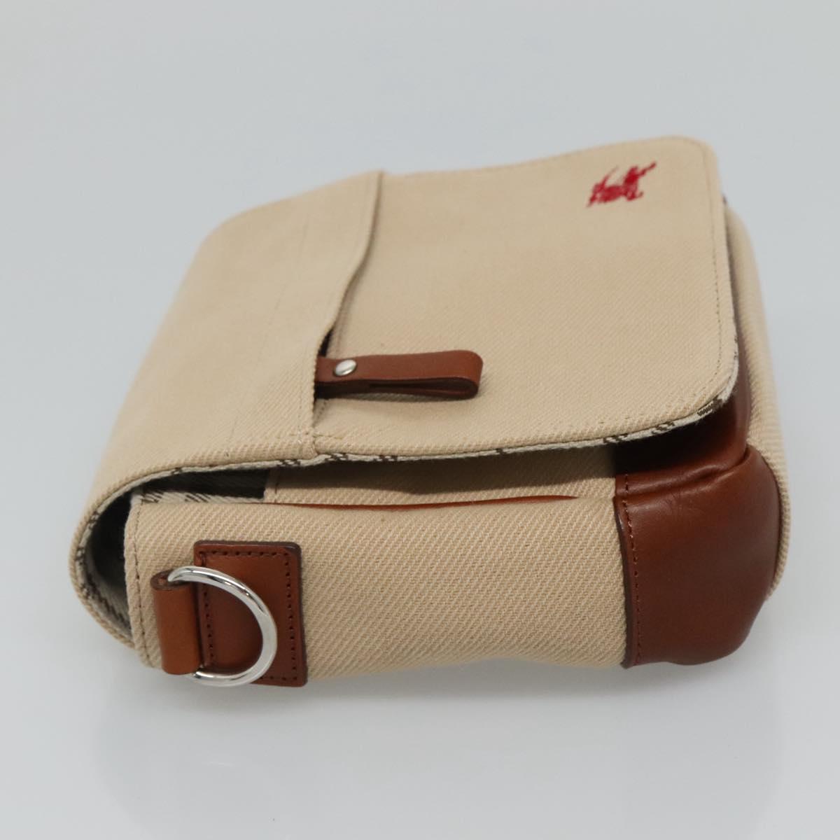 BURBERRY Nova Check Blue Label Shoulder Bag Canvas Beige Brown Auth ti2723