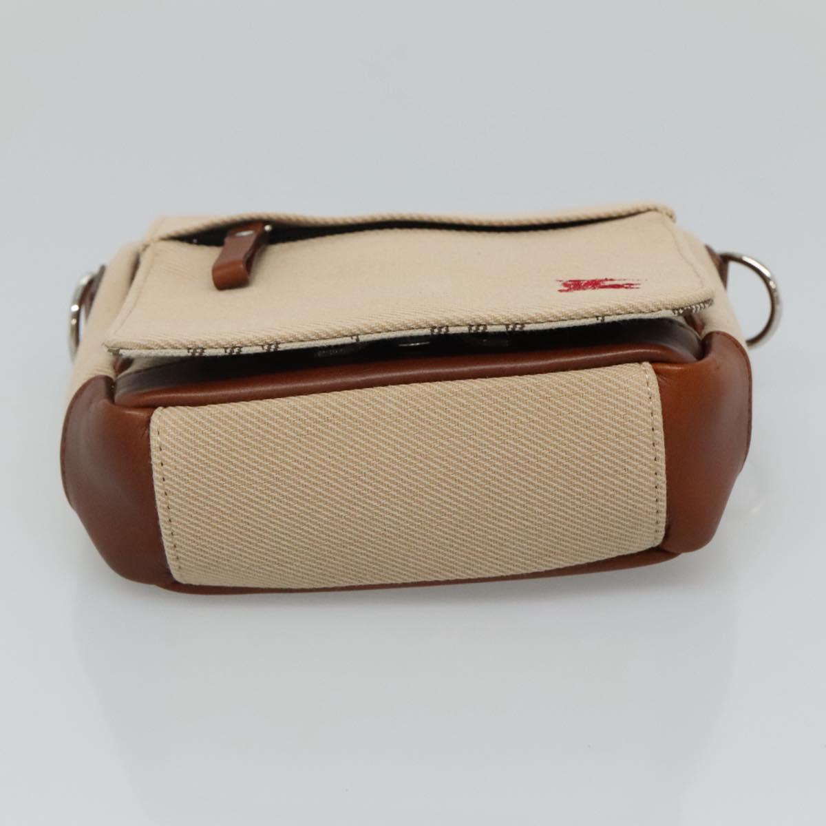 BURBERRY Nova Check Blue Label Shoulder Bag Canvas Beige Brown Auth ti2723