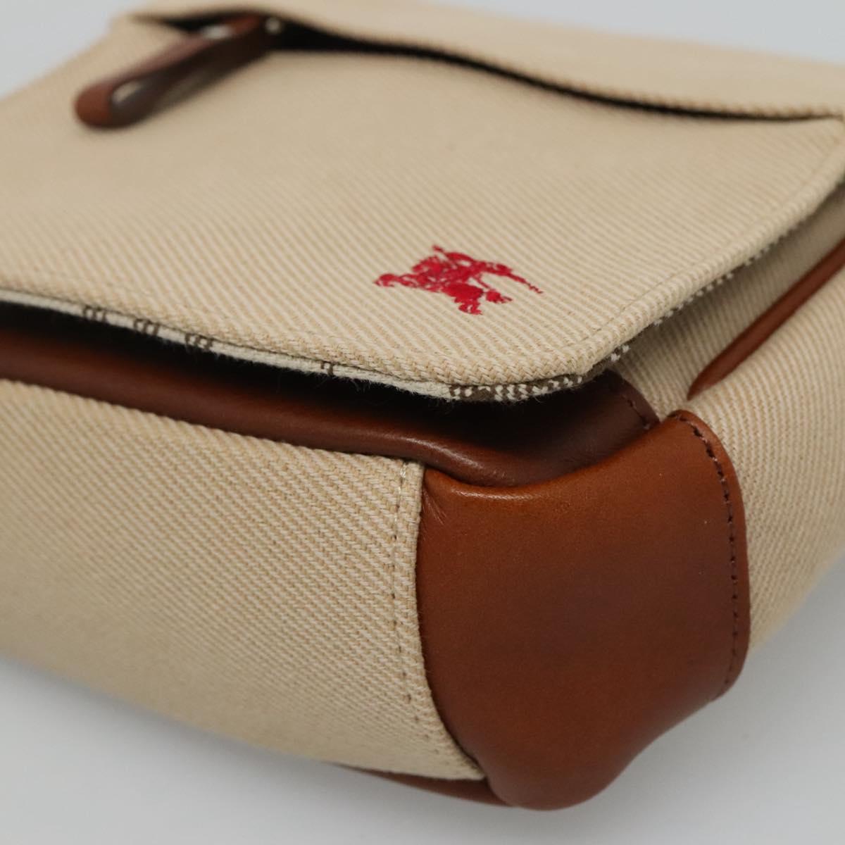 BURBERRY Nova Check Blue Label Shoulder Bag Canvas Beige Brown Auth ti2723