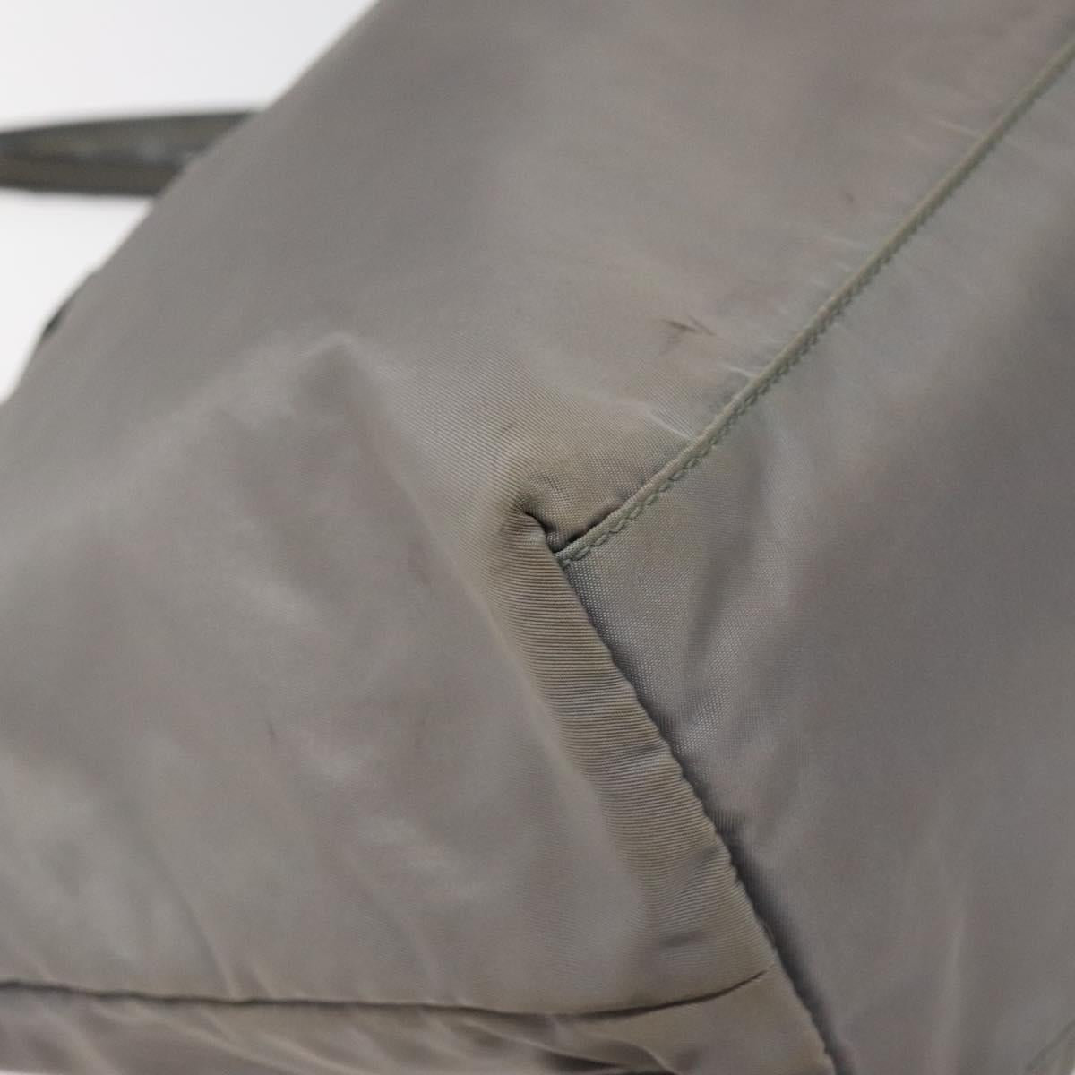 PRADA Tote Bag Nylon Gray Auth ti2725