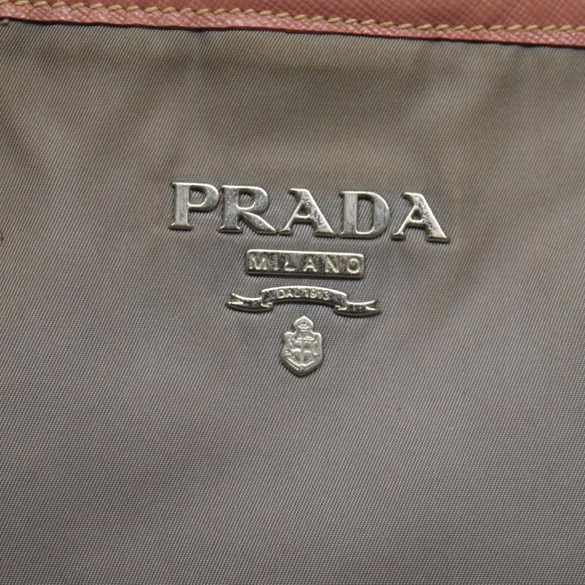 PRADA Tote Bag Nylon Gray Auth ti2725