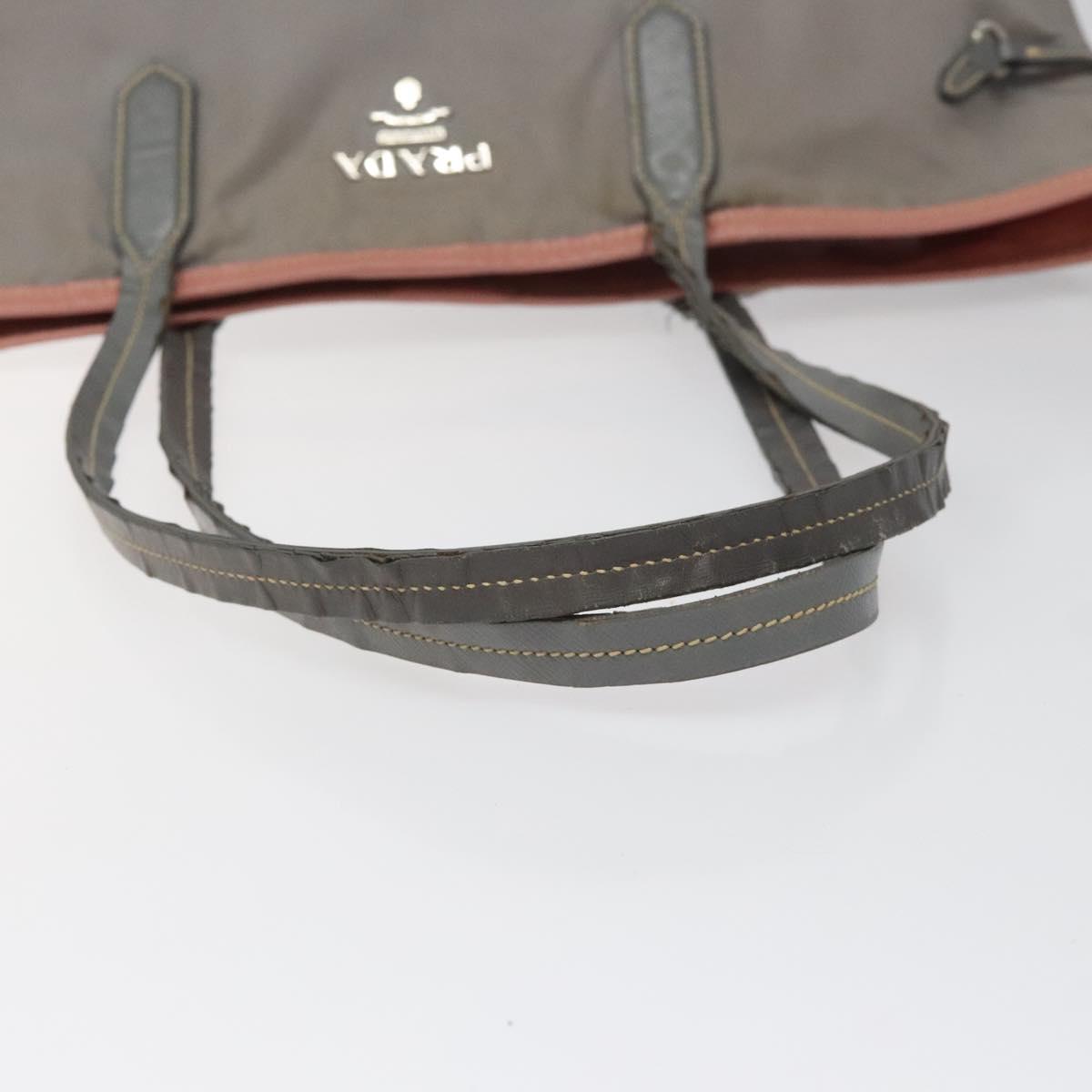 PRADA Tote Bag Nylon Gray Auth ti2725