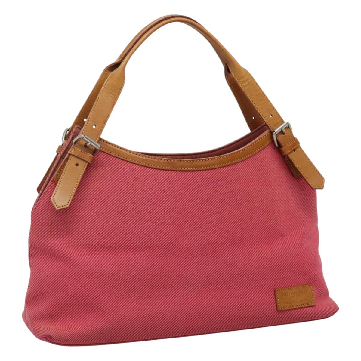 BURBERRY Blue Label Hand Bag Canvas Pink Auth ti2728
