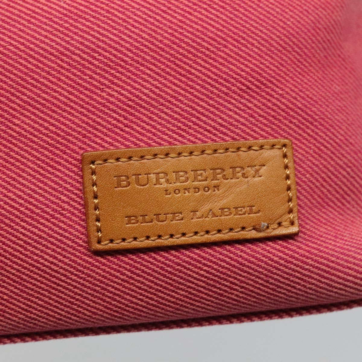 BURBERRY Blue Label Hand Bag Canvas Pink Auth ti2728