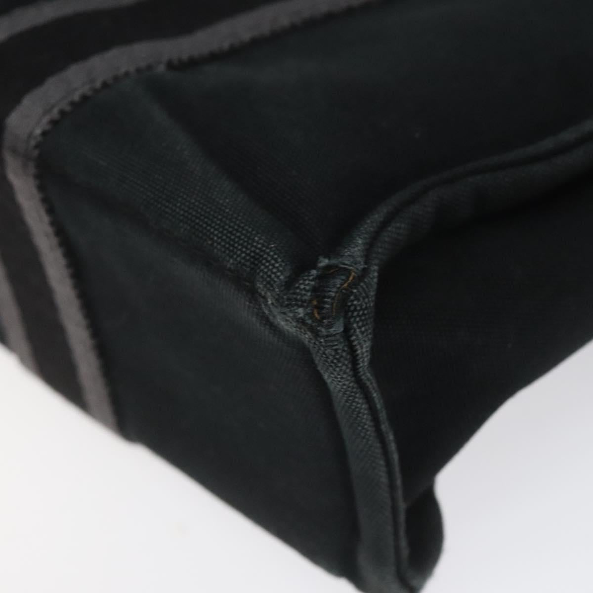 HERMES Fourre Tout PM Hand Bag Canvas Black Auth ti2733