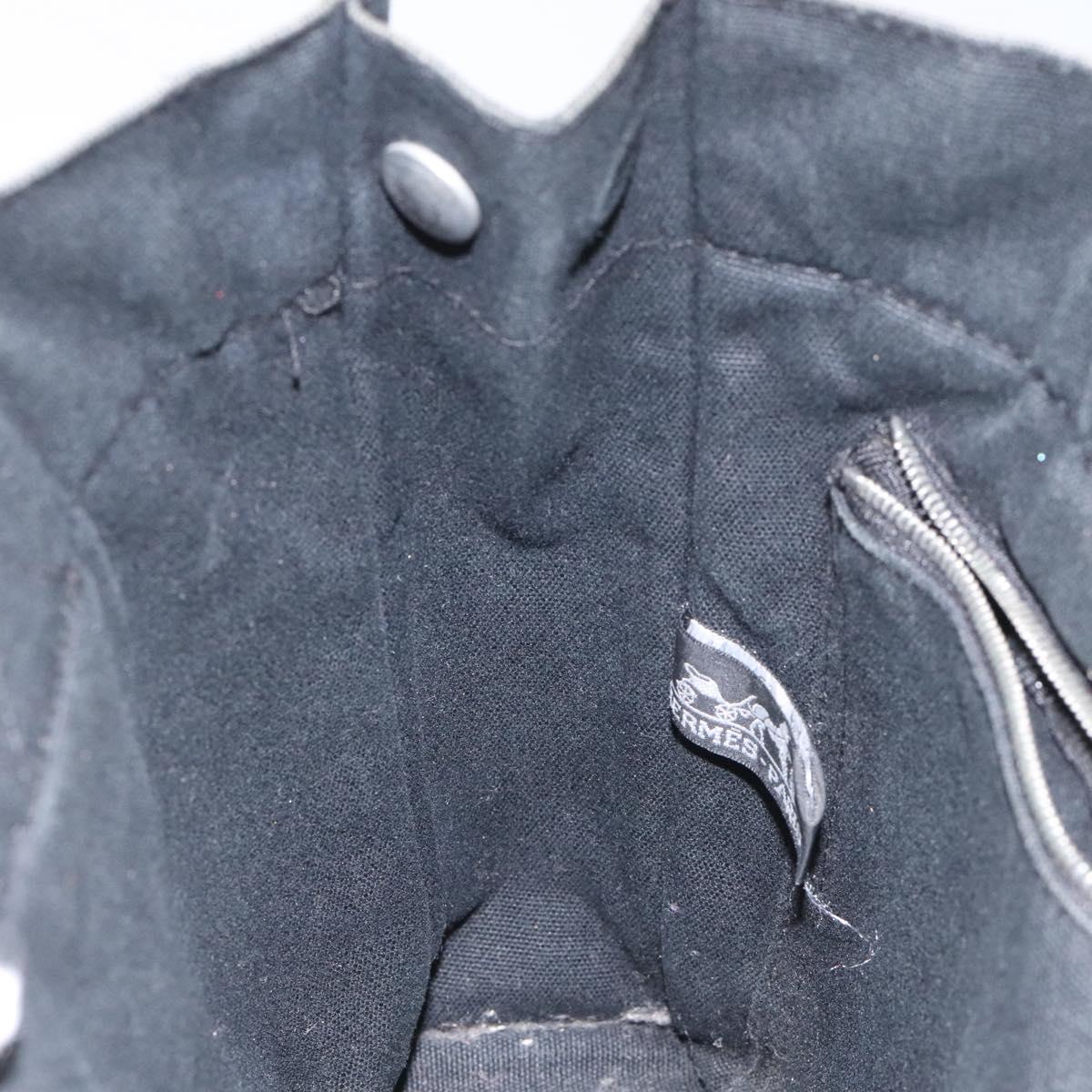 HERMES Fourre Tout PM Hand Bag Canvas Black Auth ti2733