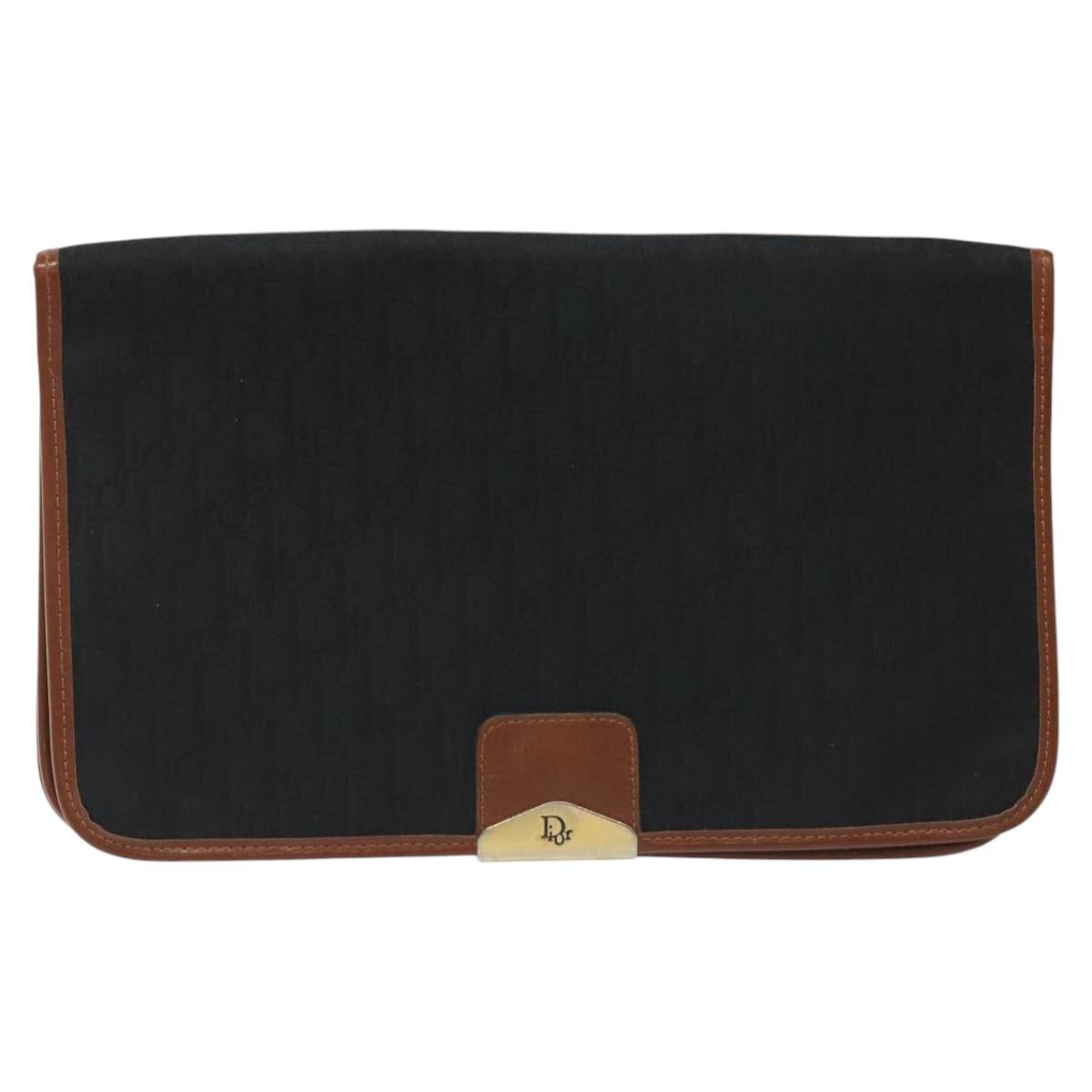 Christian Dior Trotter Canvas Shoulder Bag Black Auth ti2735