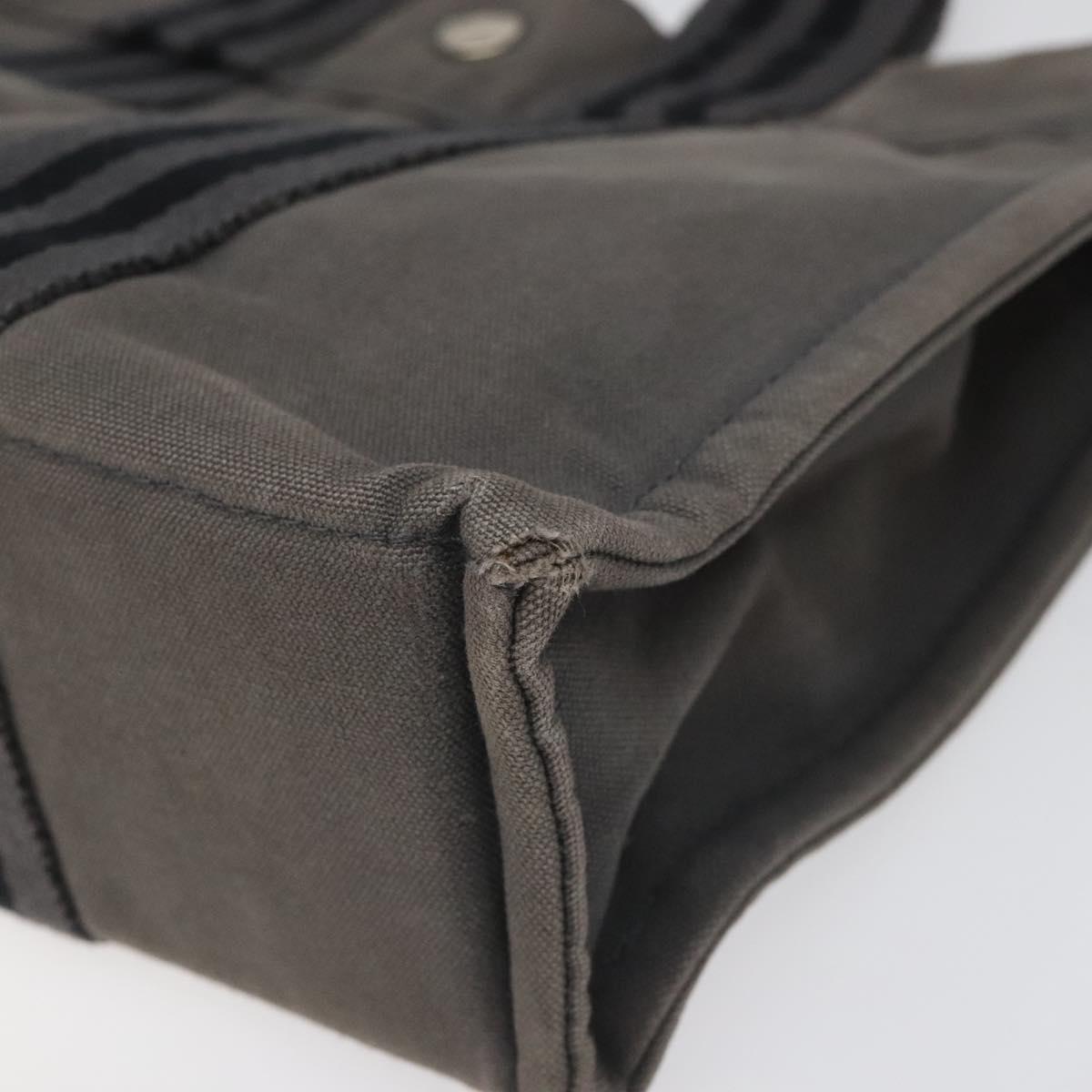 HERMES Fourre Tout PM Hand Bag Canvas Gray Auth ti2740
