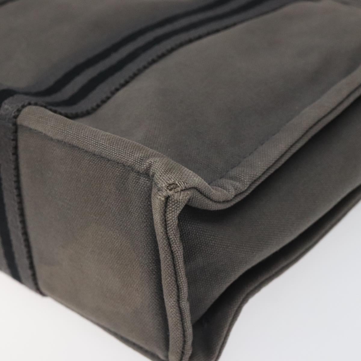HERMES Fourre Tout PM Hand Bag Canvas Gray Auth ti2740