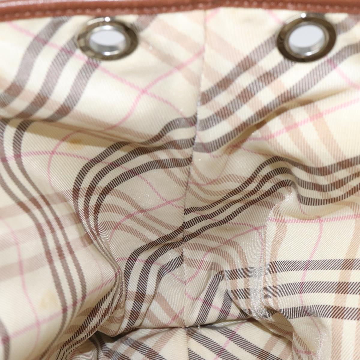 BURBERRY Nova Check Blue Label Tote Bag Canvas Beige Brown Auth ti2741