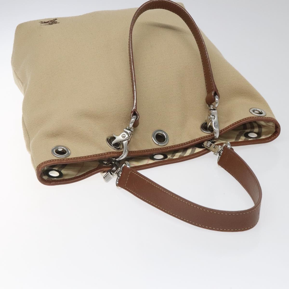 BURBERRY Nova Check Blue Label Tote Bag Canvas Beige Brown Auth ti2741