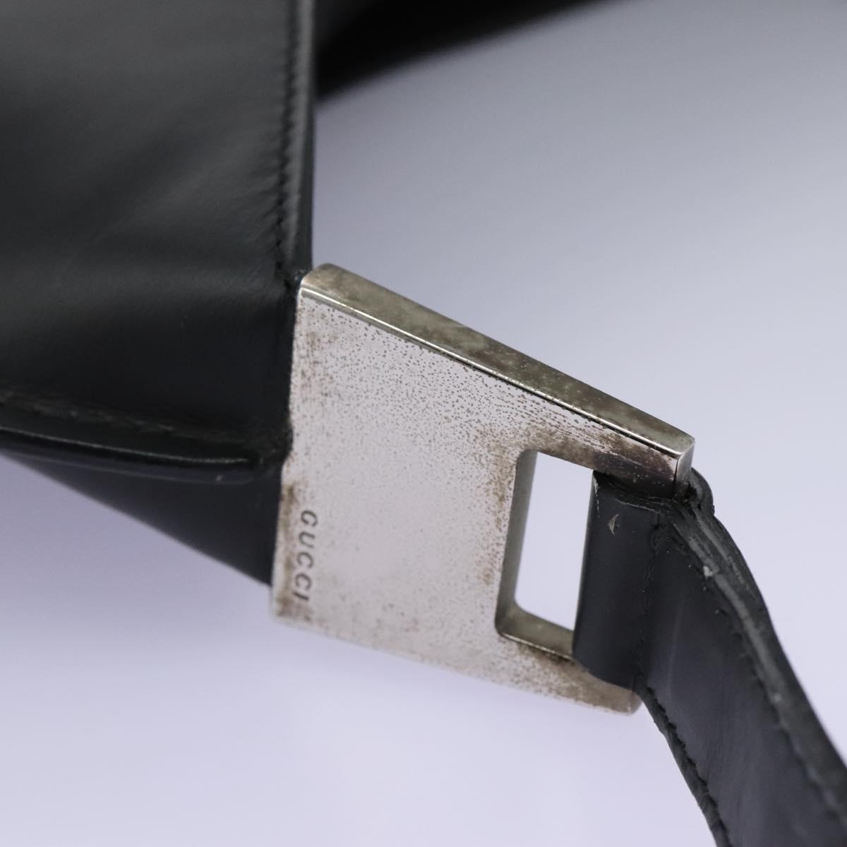 GUCCI Shoulder Bag Leather Black Auth ti2752