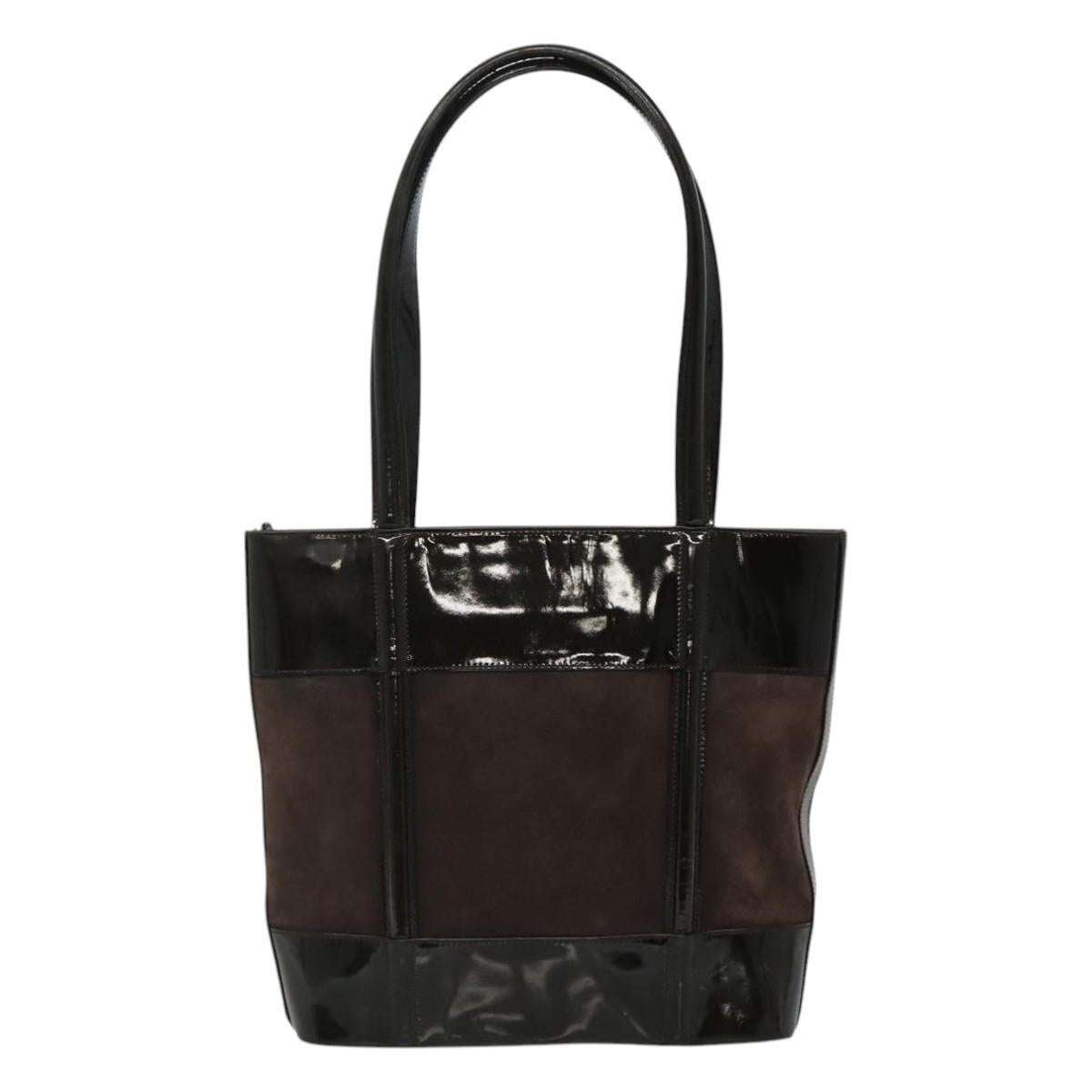 GUCCI Tote Bag Suede Leather Brown Auth ti2756