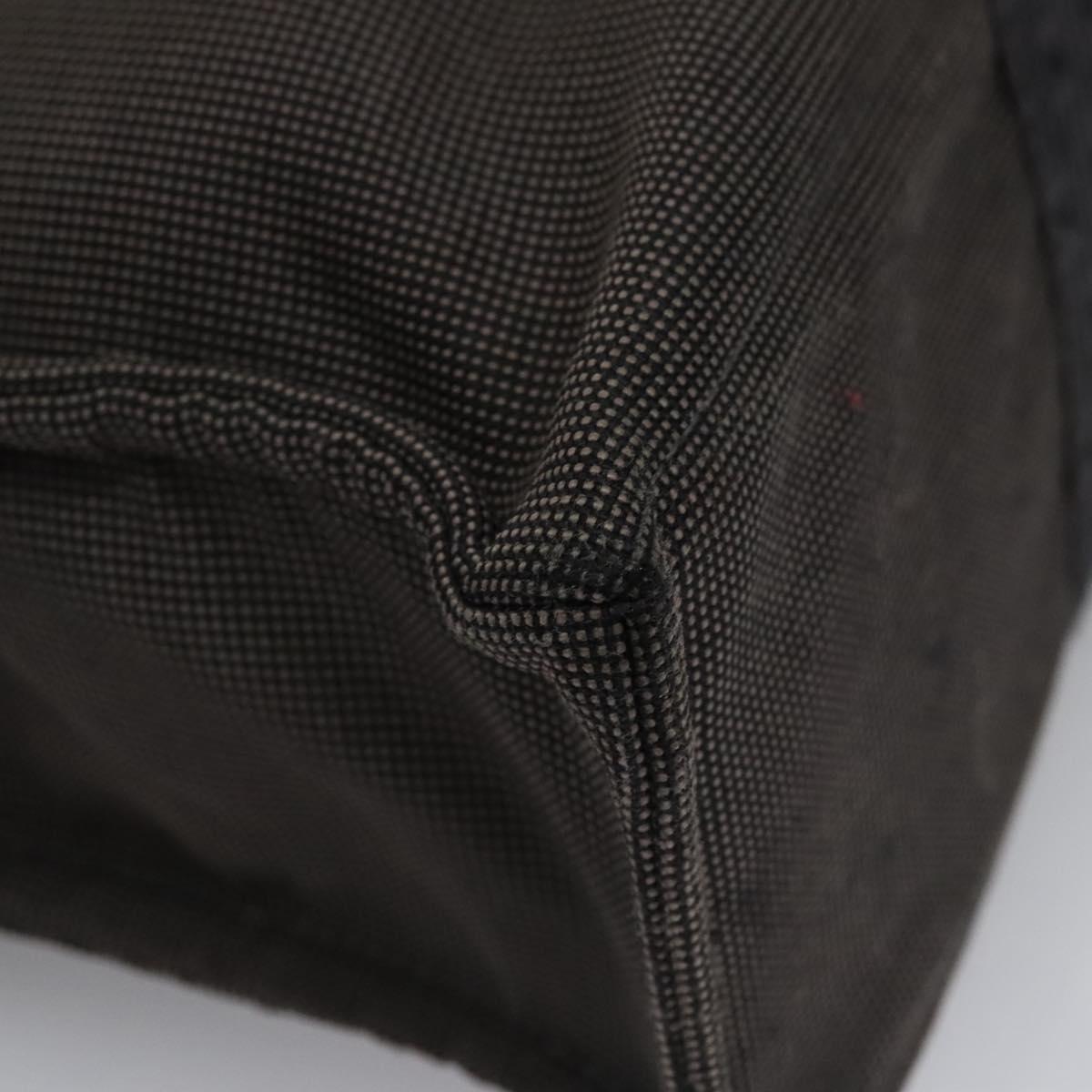 HERMES Her Line MM Hand Bag Canvas Gray Silver Auth ti2757