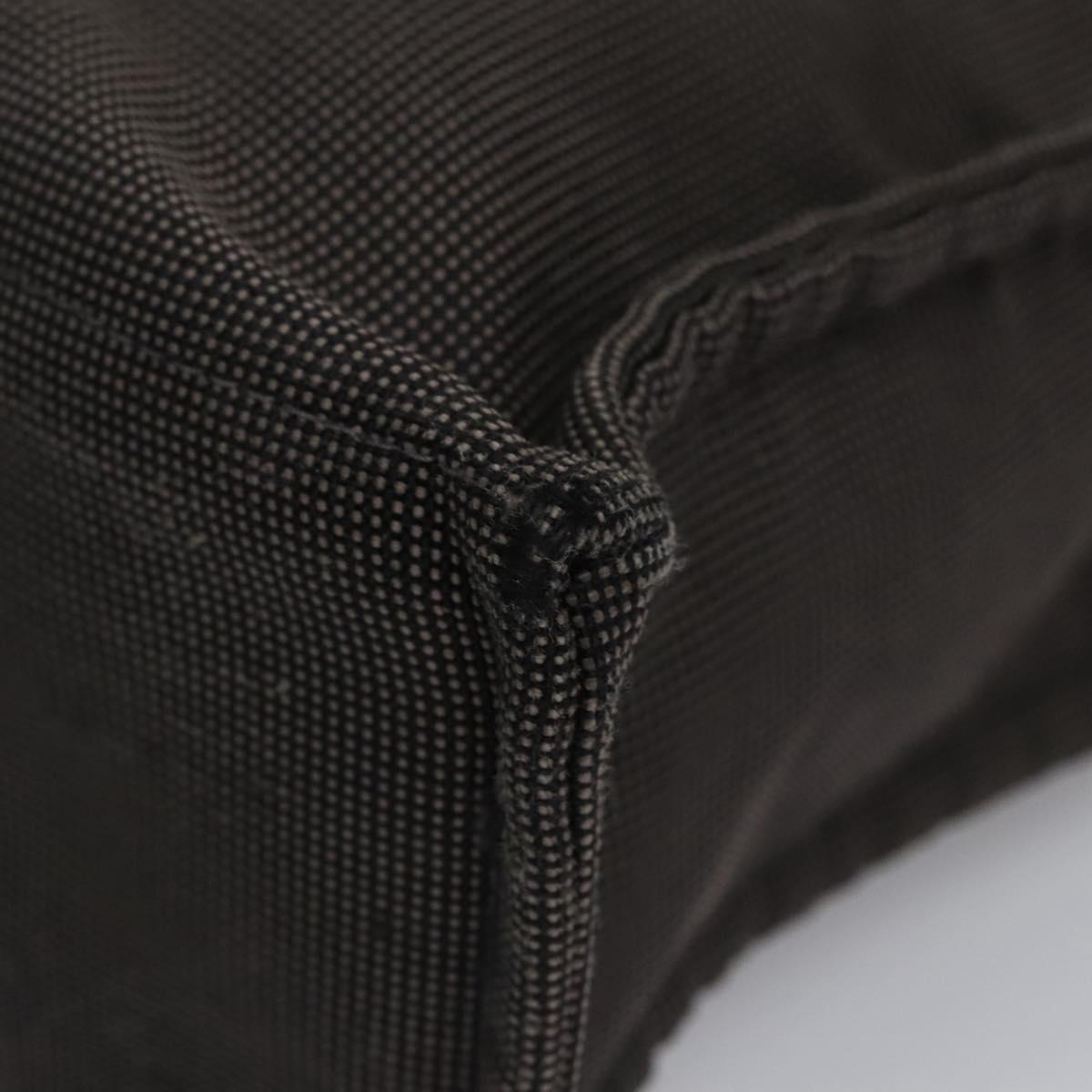 HERMES Her Line MM Hand Bag Canvas Gray Silver Auth ti2757