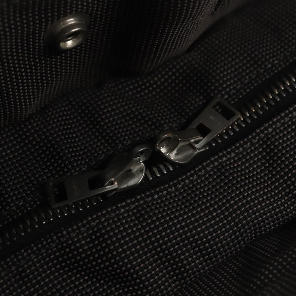 HERMES Her Line MM Hand Bag Canvas Gray Silver Auth ti2757