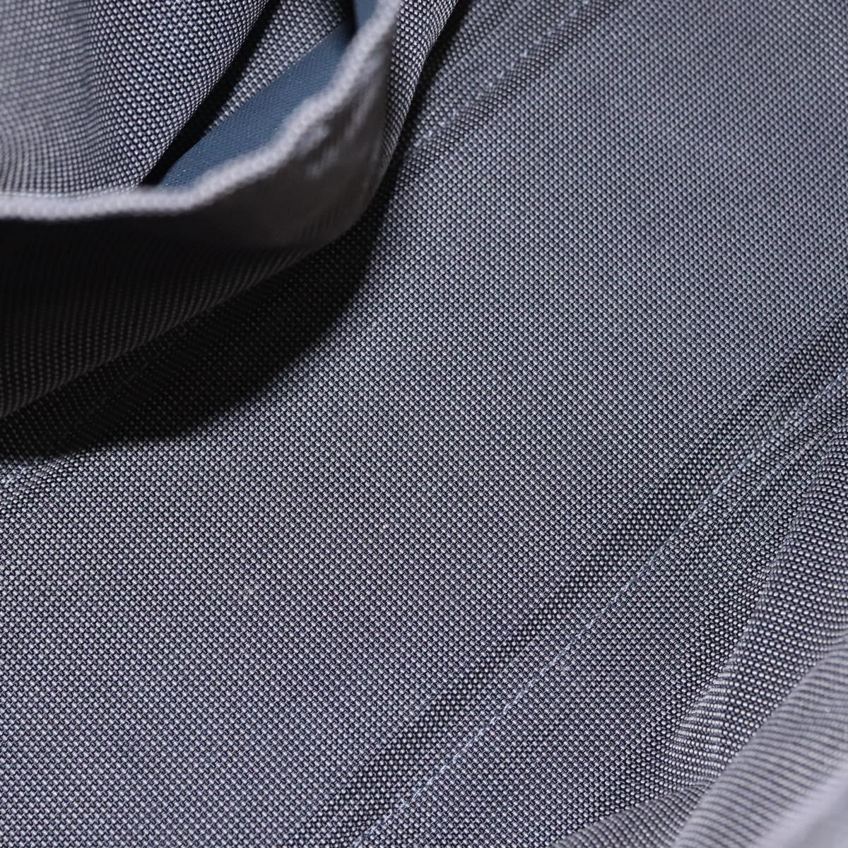 HERMES Her Line MM Hand Bag Canvas Gray Silver Auth ti2757