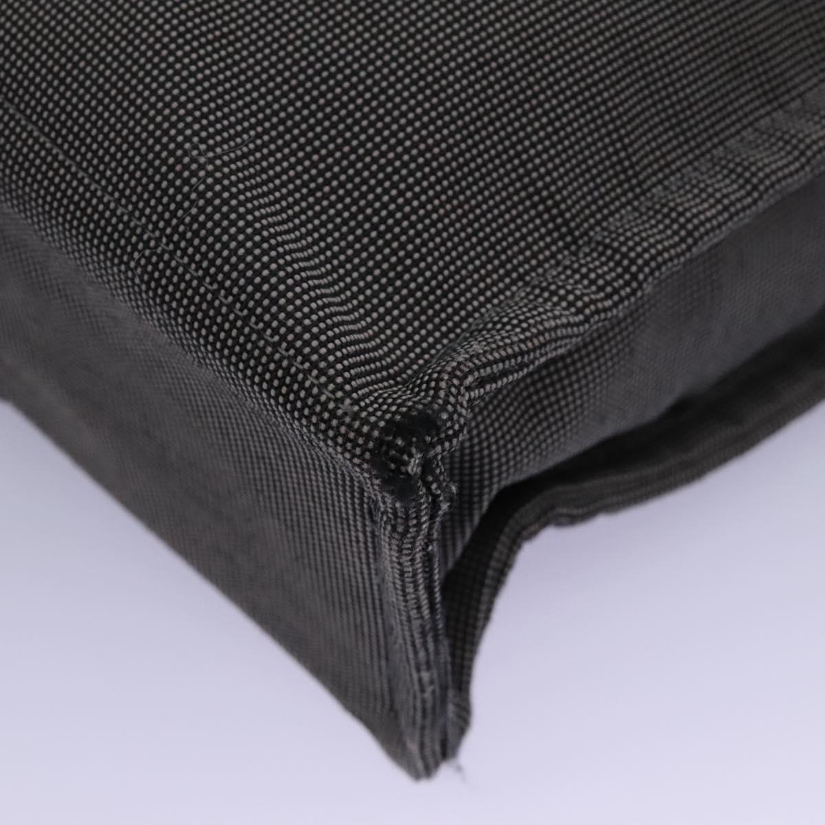 HERMES Her Line MM Hand Bag Canvas Gray Silver Auth ti2761