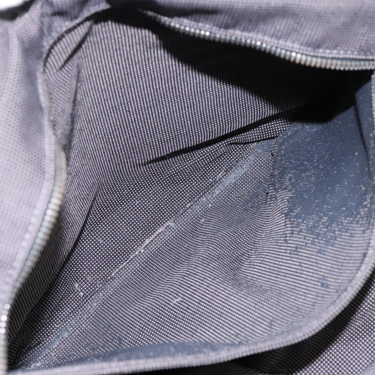 HERMES Her Line MM Hand Bag Canvas Gray Silver Auth ti2761