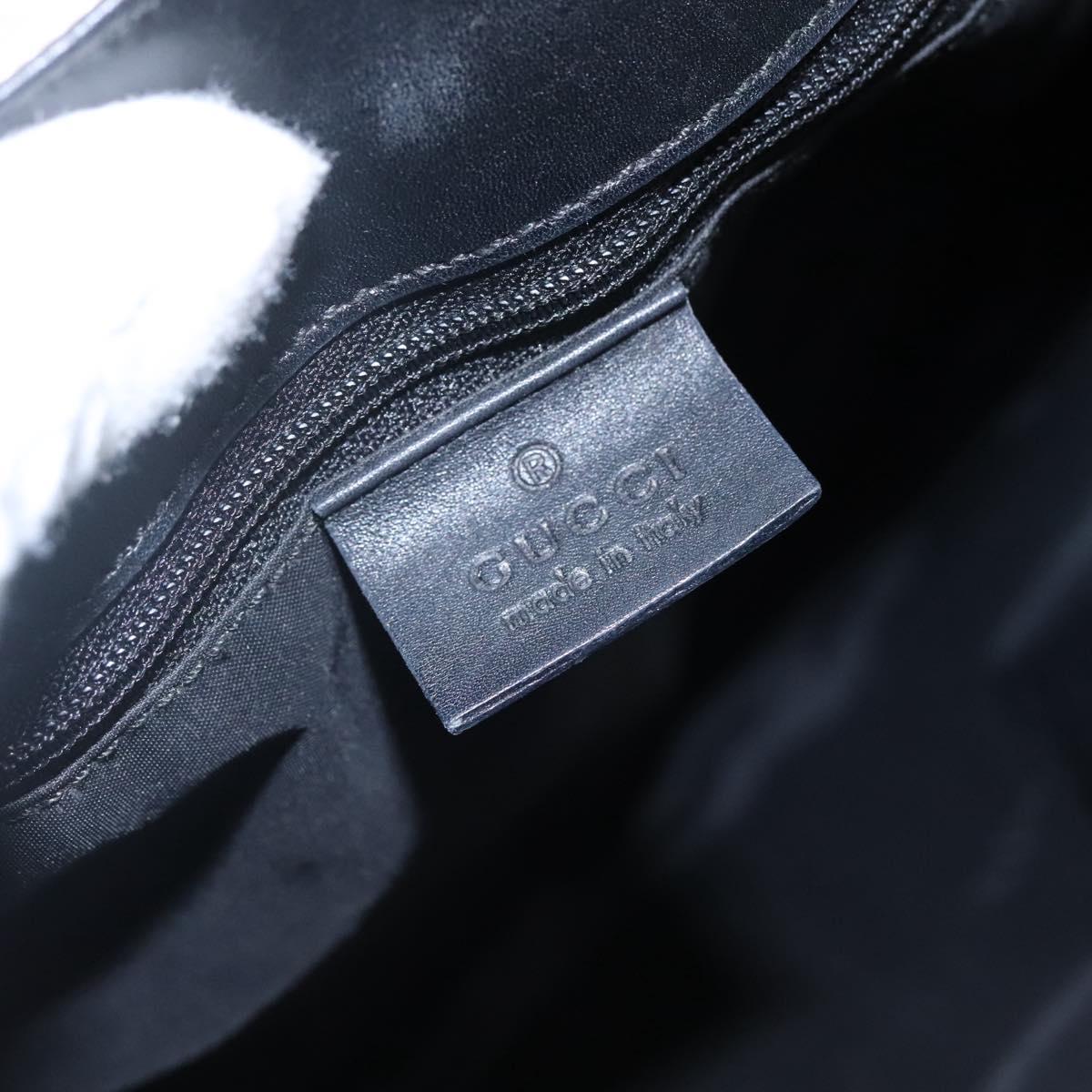 GUCCI Shoulder Bag Canvas Leather White Black Auth ti2765