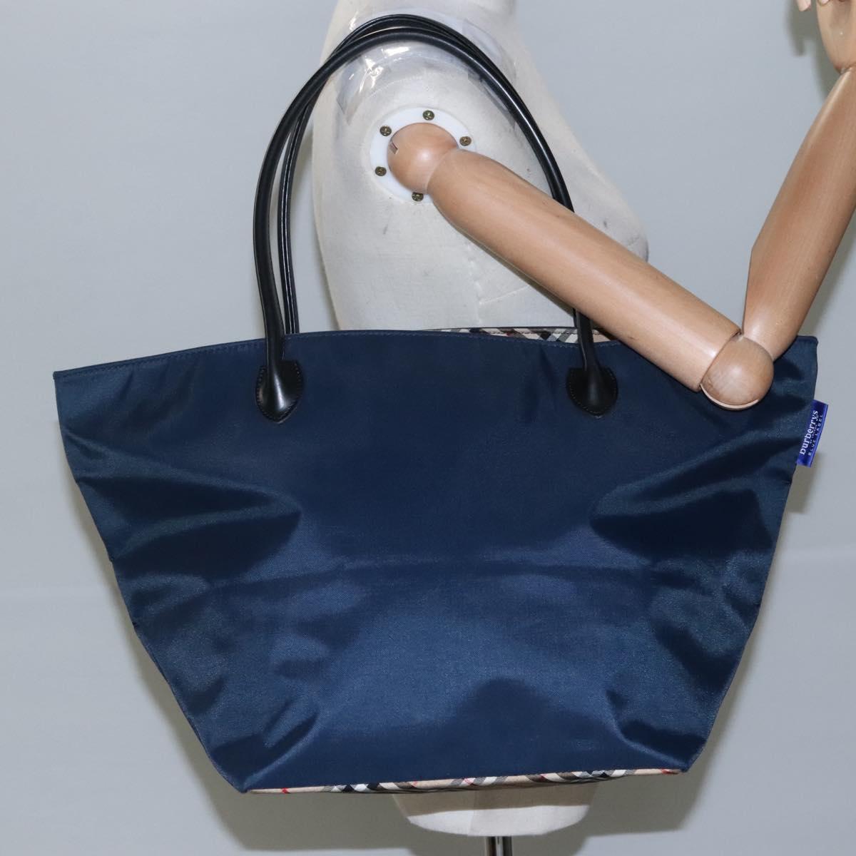 Burberrys Blue Label Tote Bag Nylon Navy Auth ti2781