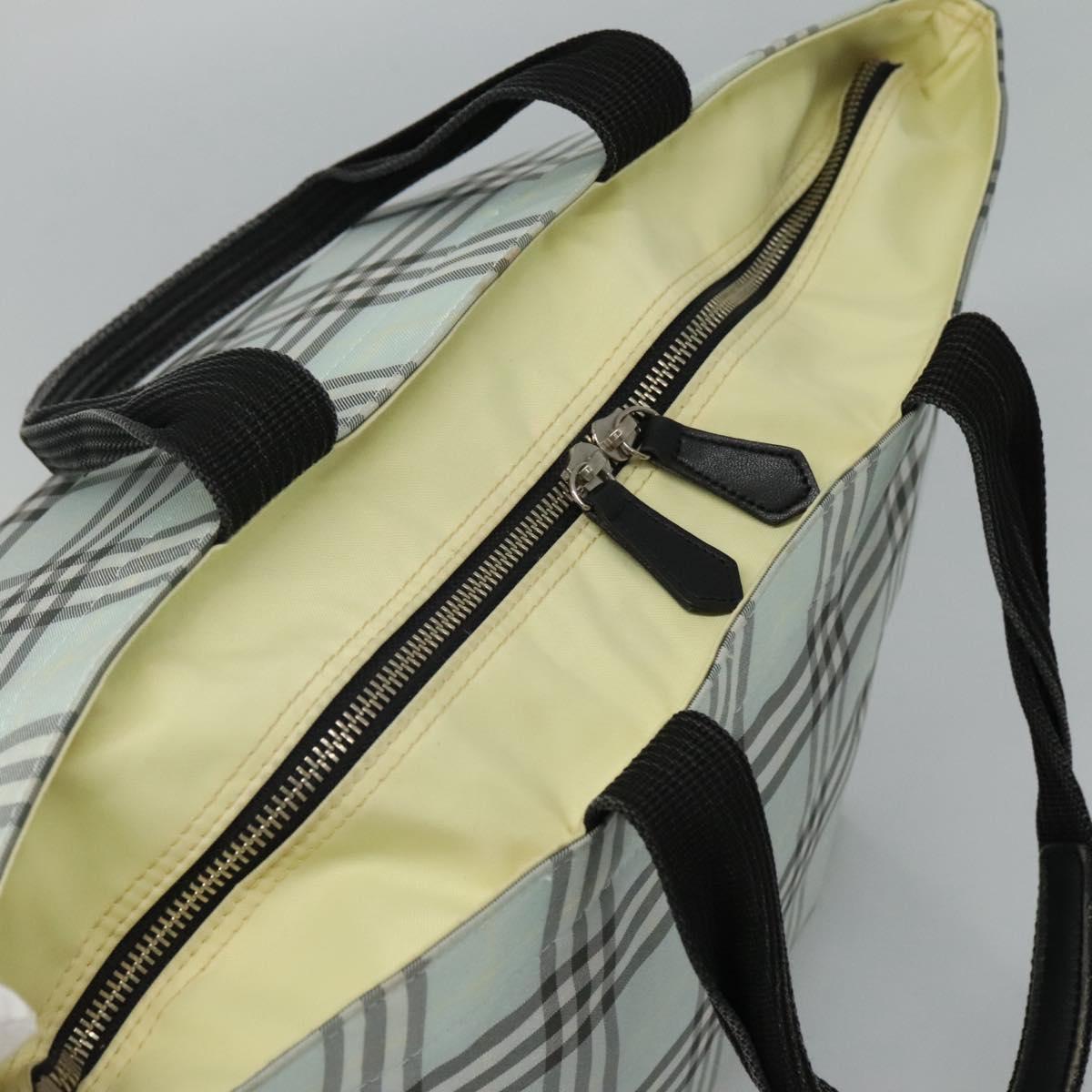 Burberrys Blue Label Nova Check Tote Bag Nylon Light Blue Auth ti2782