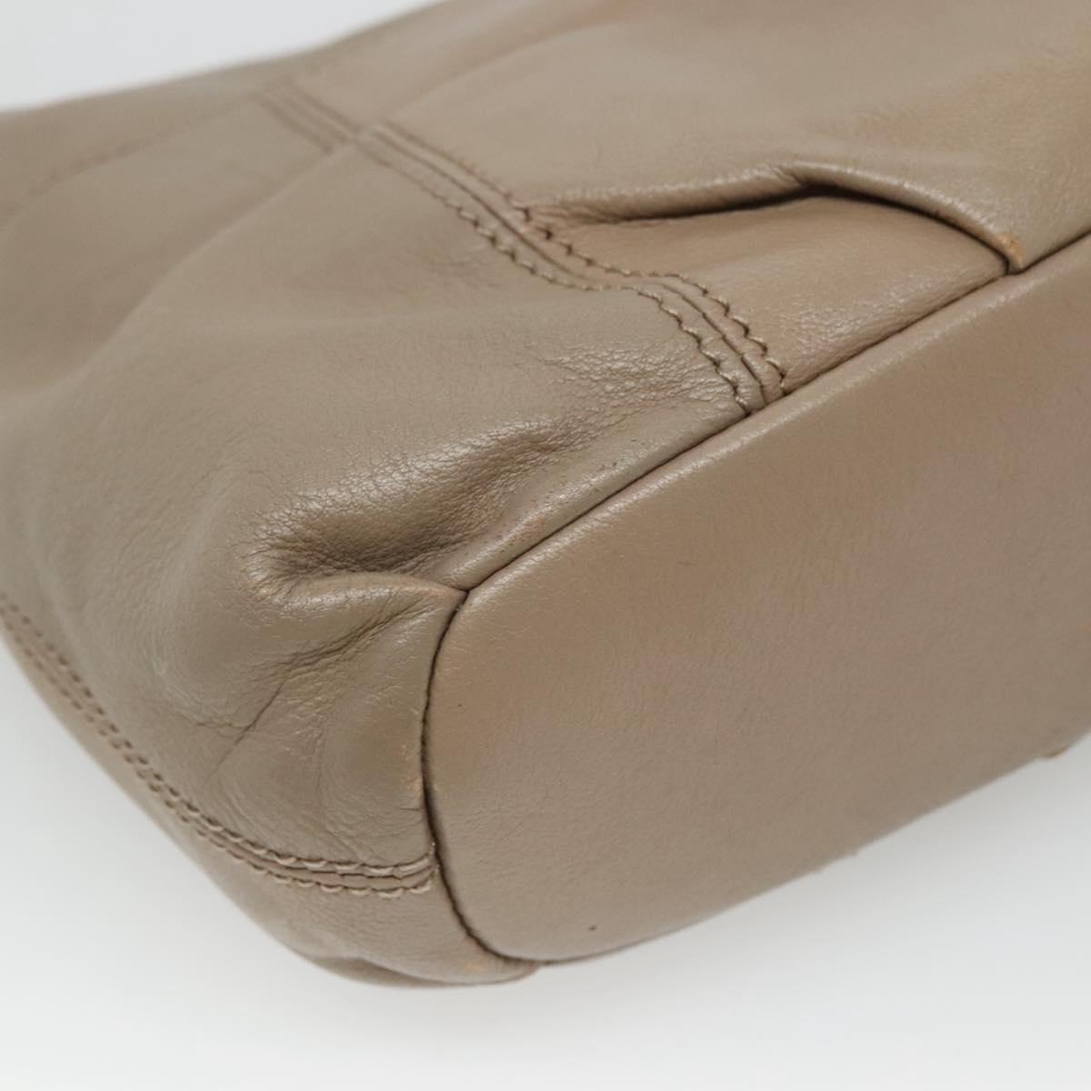 BURBERRY Blue Label Shoulder Bag Leather Beige Gold Auth ti2790