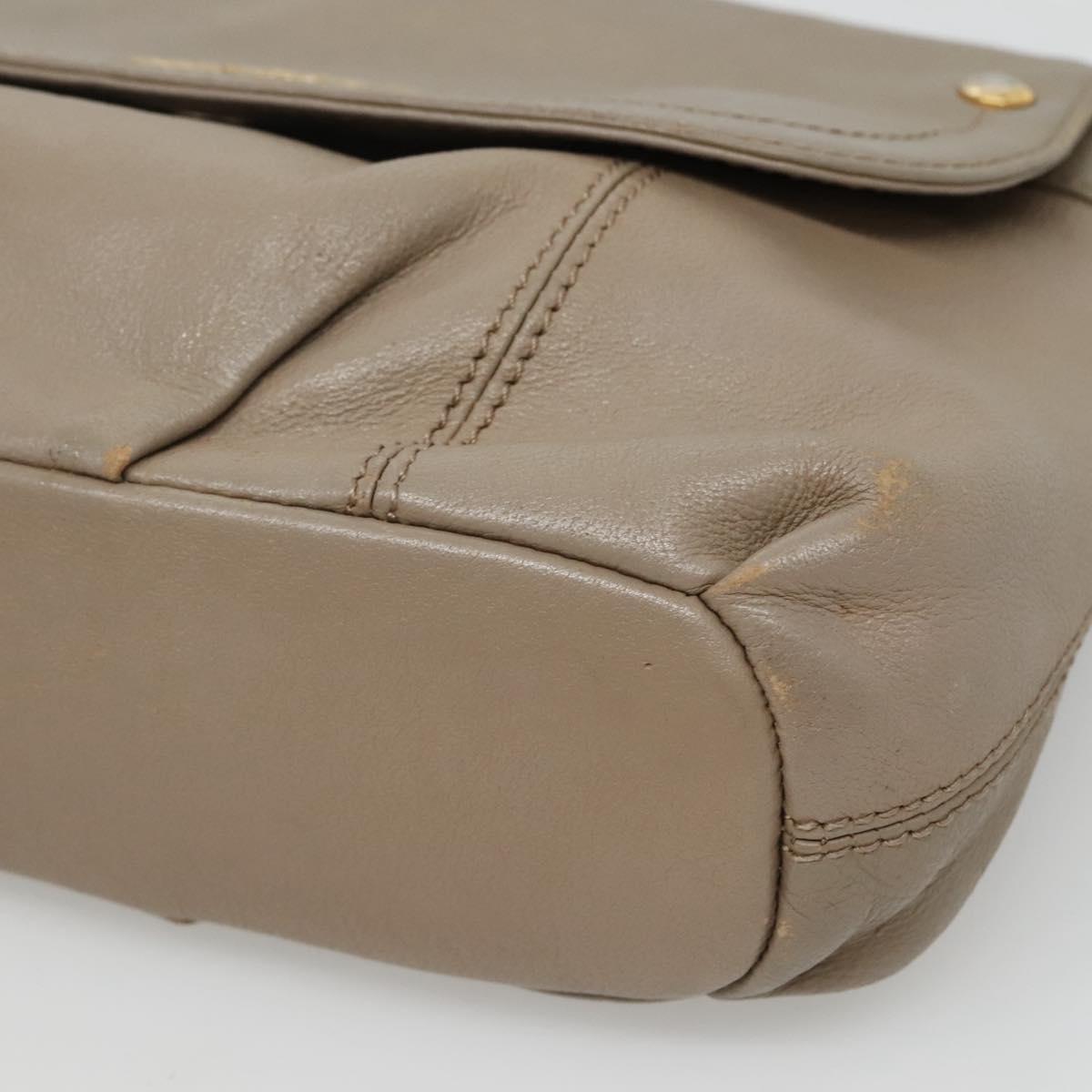 BURBERRY Blue Label Shoulder Bag Leather Beige Gold Auth ti2790