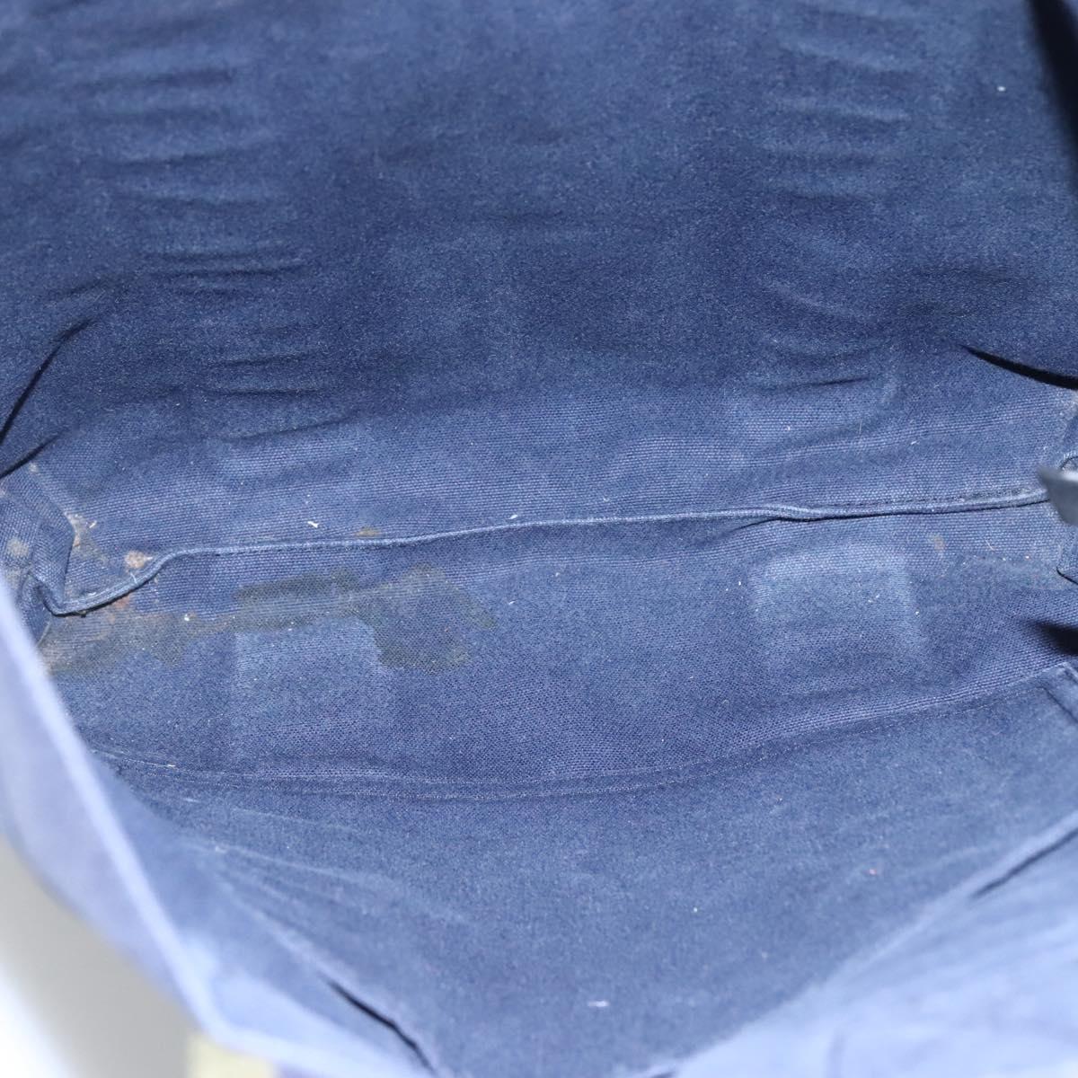 HERMES Fourre Tout Cabass Tote Bag Canvas Navy Khaki Auth ti2791