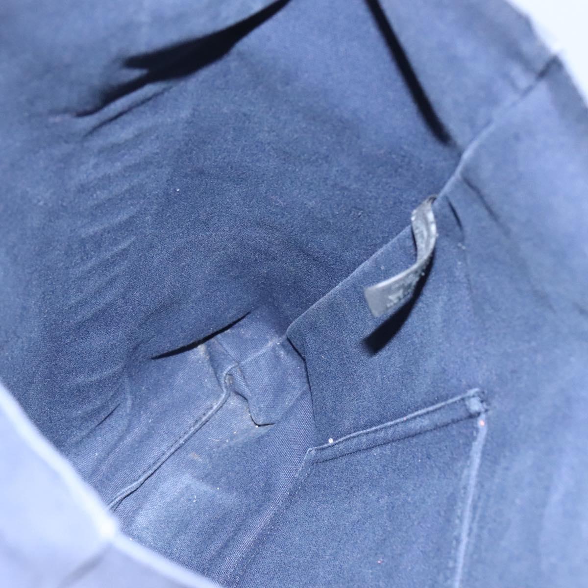 HERMES Fourre Tout Cabass Tote Bag Canvas Navy Khaki Auth ti2791