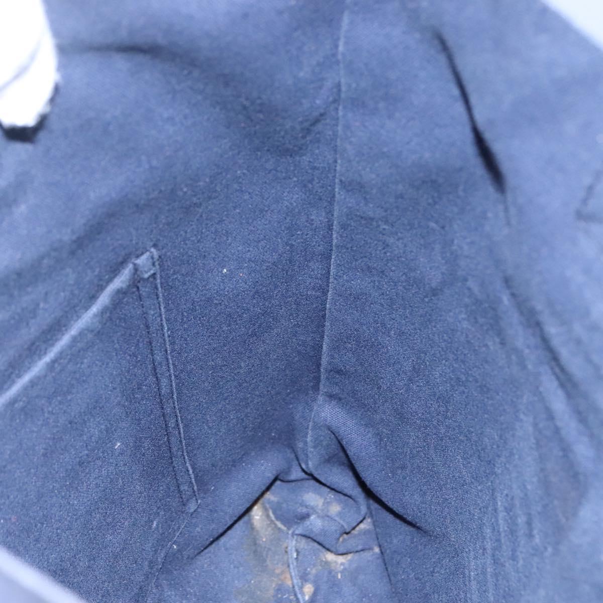 HERMES Fourre Tout Cabass Tote Bag Canvas Navy Khaki Auth ti2791