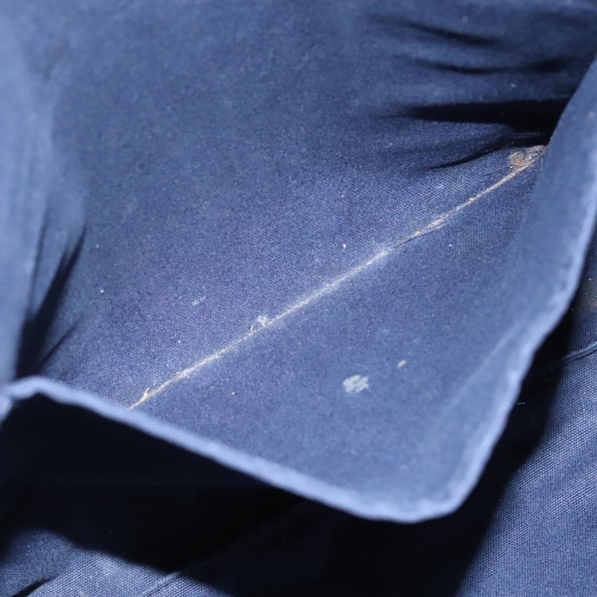 HERMES Fourre Tout Cabass Tote Bag Canvas Navy Khaki Auth ti2791