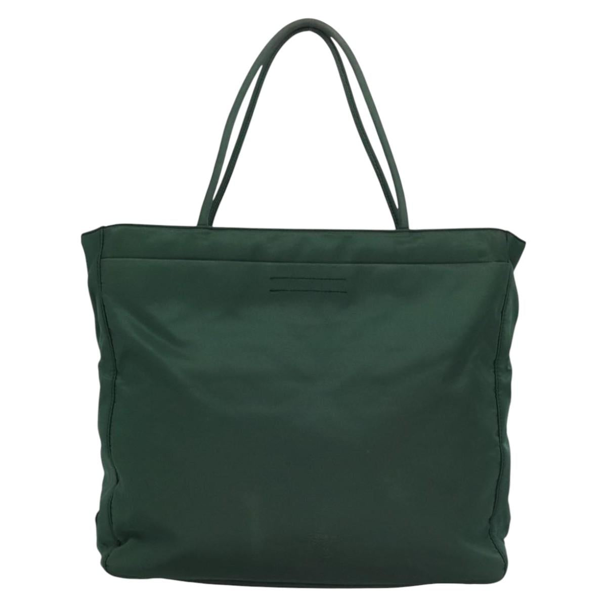 PRADA Hand Bag Nylon Green Auth ti2795