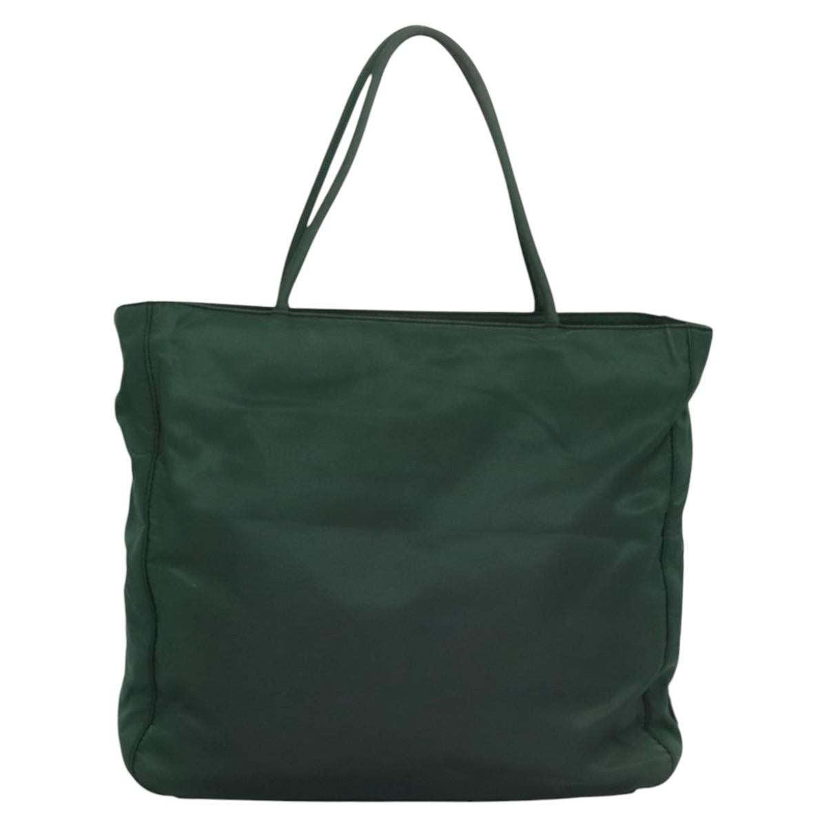 PRADA Hand Bag Nylon Green Auth ti2795