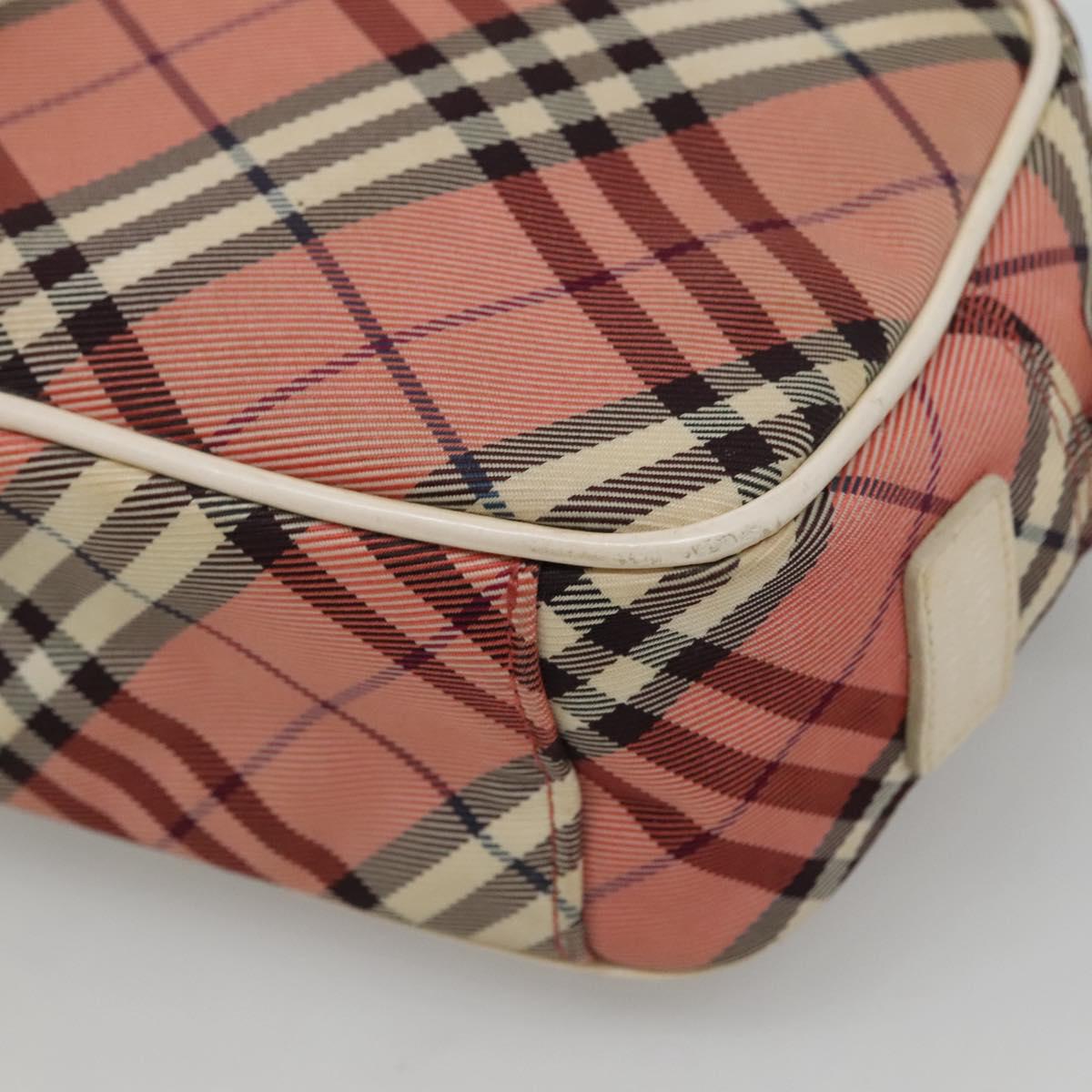 BURBERRY Nova Check Blue Label Shoulder Bag Canvas Red Auth ti2797