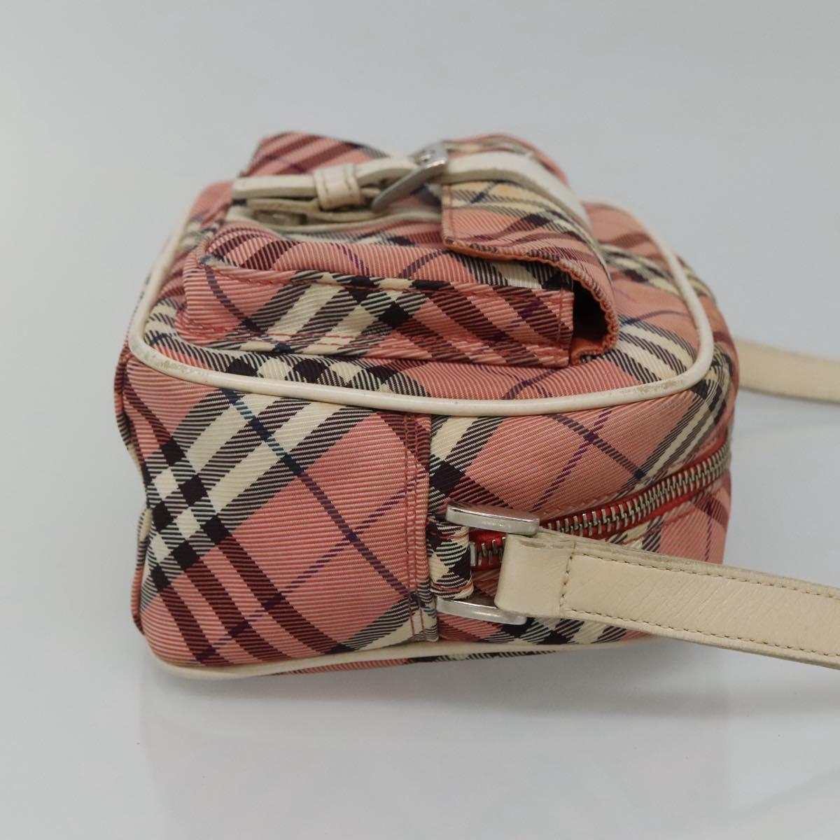 BURBERRY Nova Check Blue Label Shoulder Bag Canvas Red Auth ti2797