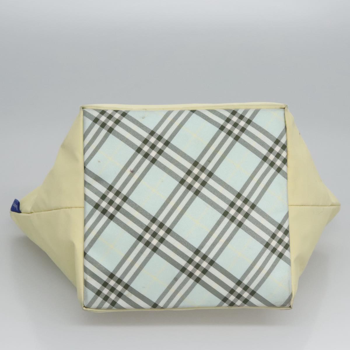 Burberrys Blue Label Tote Bag Nylon Yellow Auth ti2803
