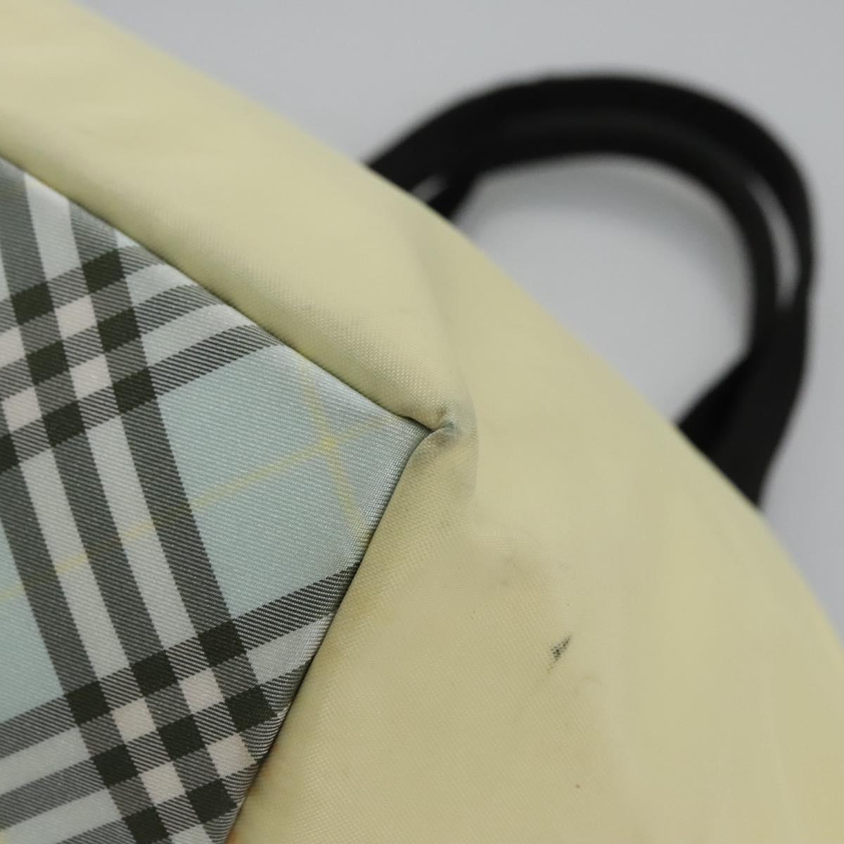 Burberrys Blue Label Tote Bag Nylon Yellow Auth ti2803