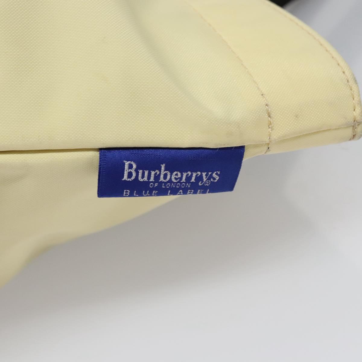 Burberrys Blue Label Tote Bag Nylon Yellow Auth ti2803