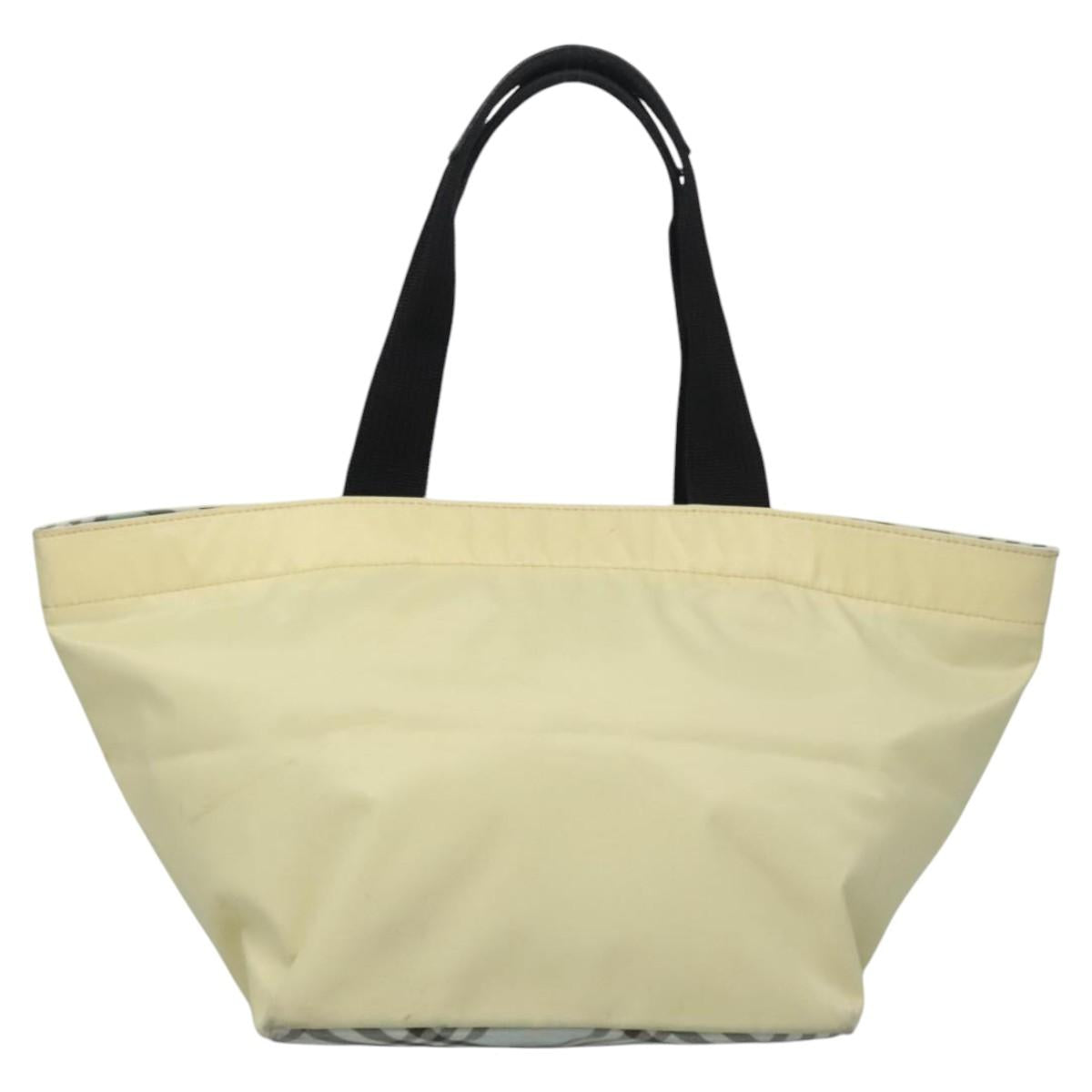 Burberrys Blue Label Tote Bag Nylon Yellow Auth ti2803