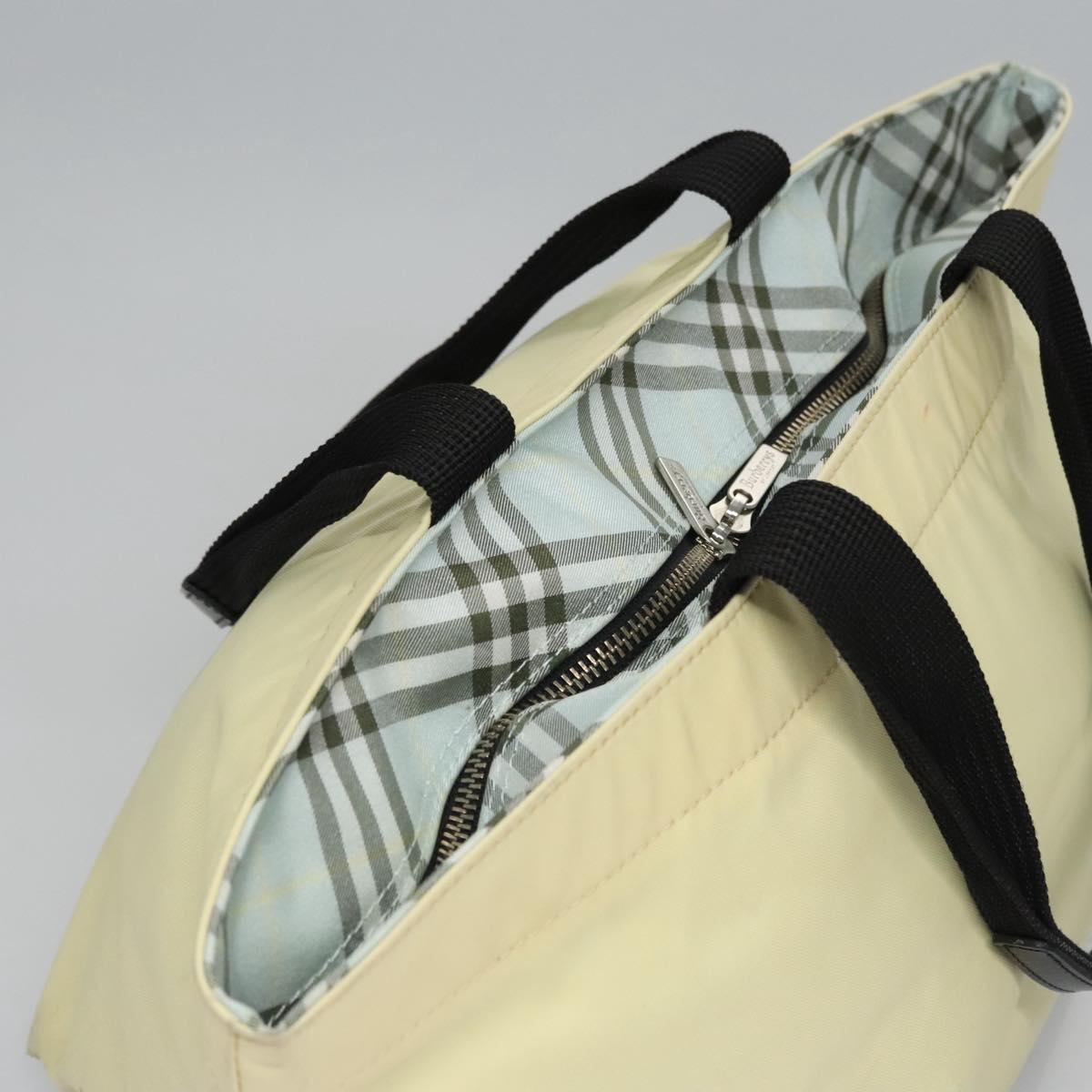 Burberrys Blue Label Tote Bag Nylon Yellow Auth ti2803
