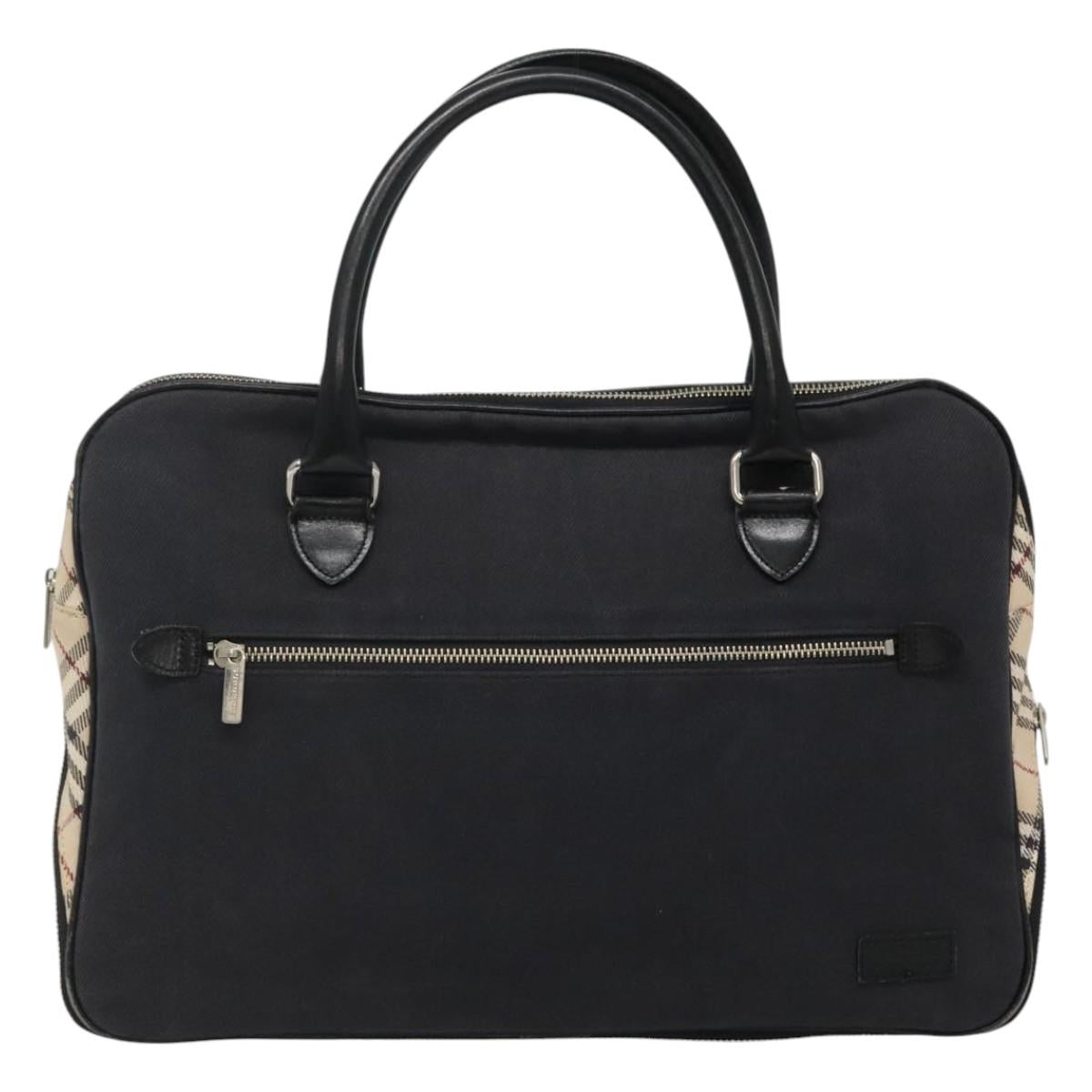 BURBERRY Blue Label Hand Bag Canvas Navy Auth ti2805