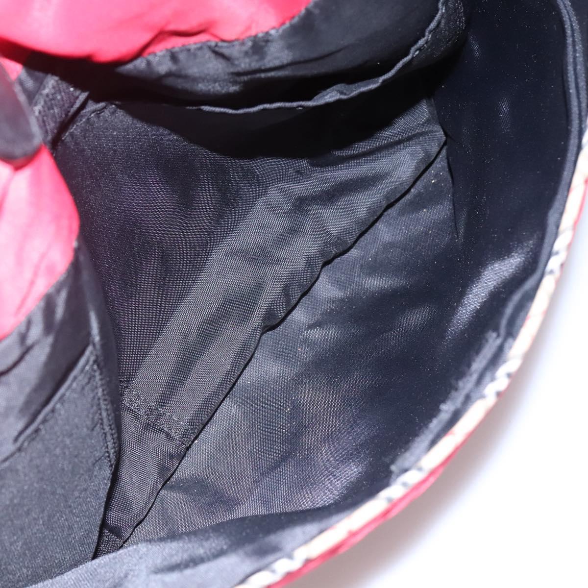 BURBERRY Tote Bag Nylon Red Auth ti2806