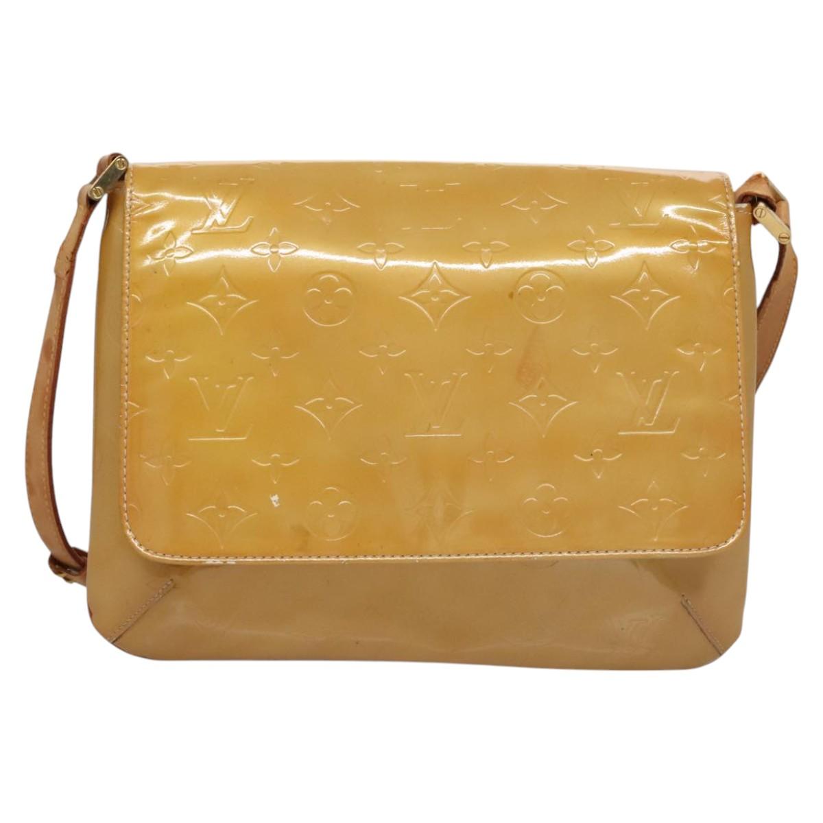 LOUIS VUITTON Monogram Vernis Thompson Street Bag Beige M91301 LV Auth ti2814