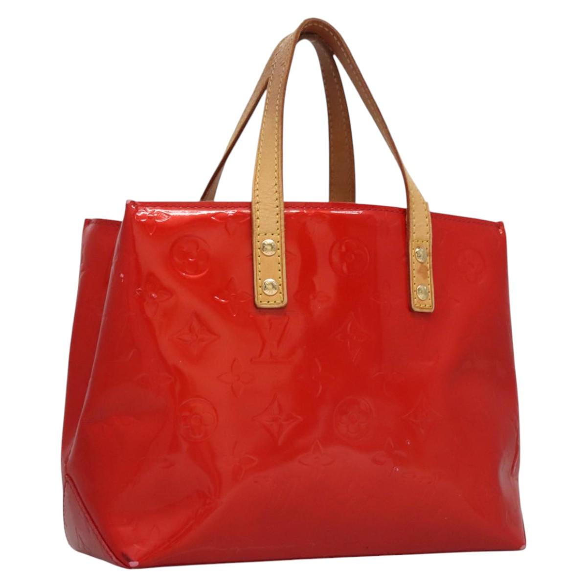 LOUIS VUITTON Monogram Vernis Reade PM Hand Bag Red Rouge M91088 LV Auth ti2815