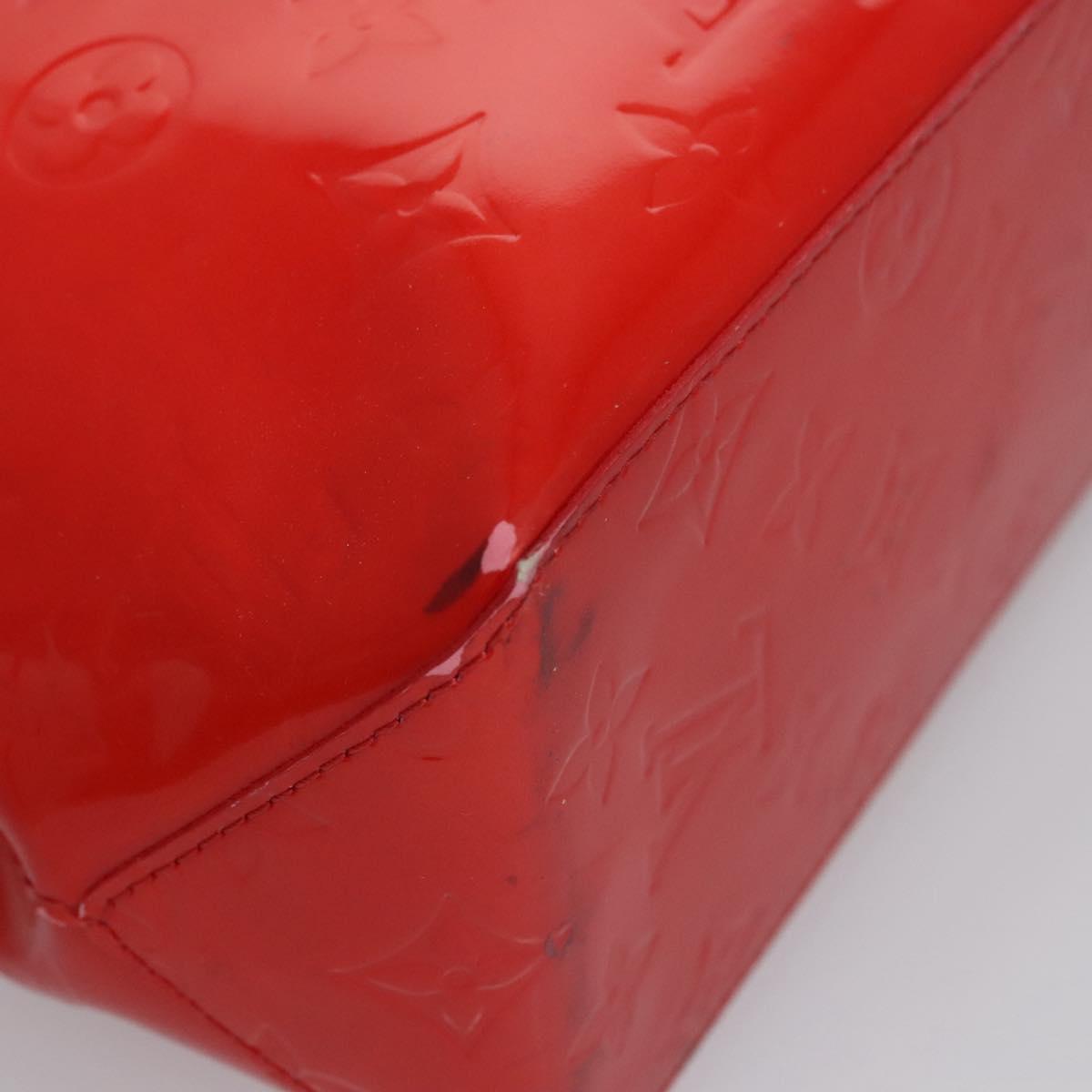 LOUIS VUITTON Monogram Vernis Reade PM Hand Bag Red Rouge M91088 LV Auth ti2815